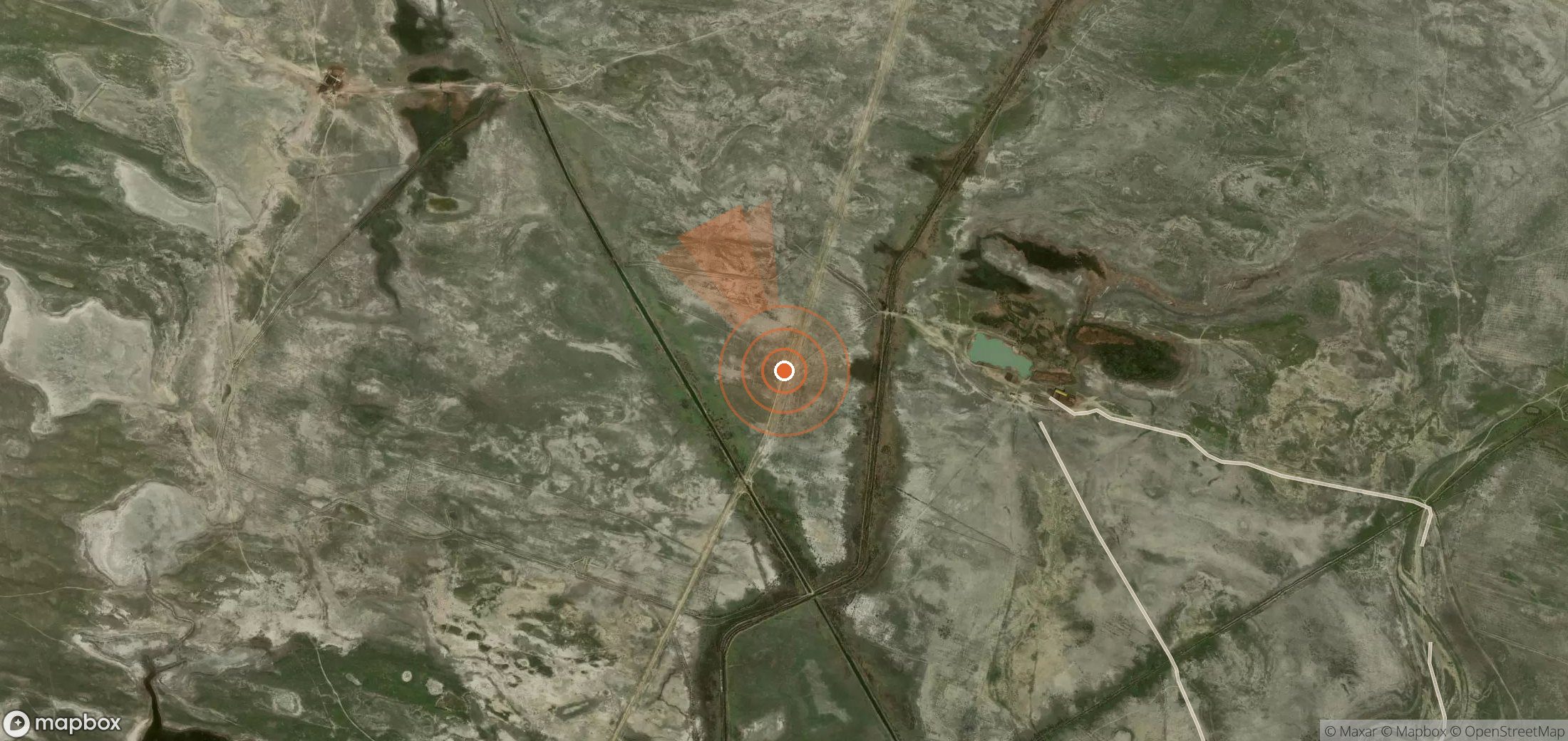 Satellite map of methane plume locations in Russia