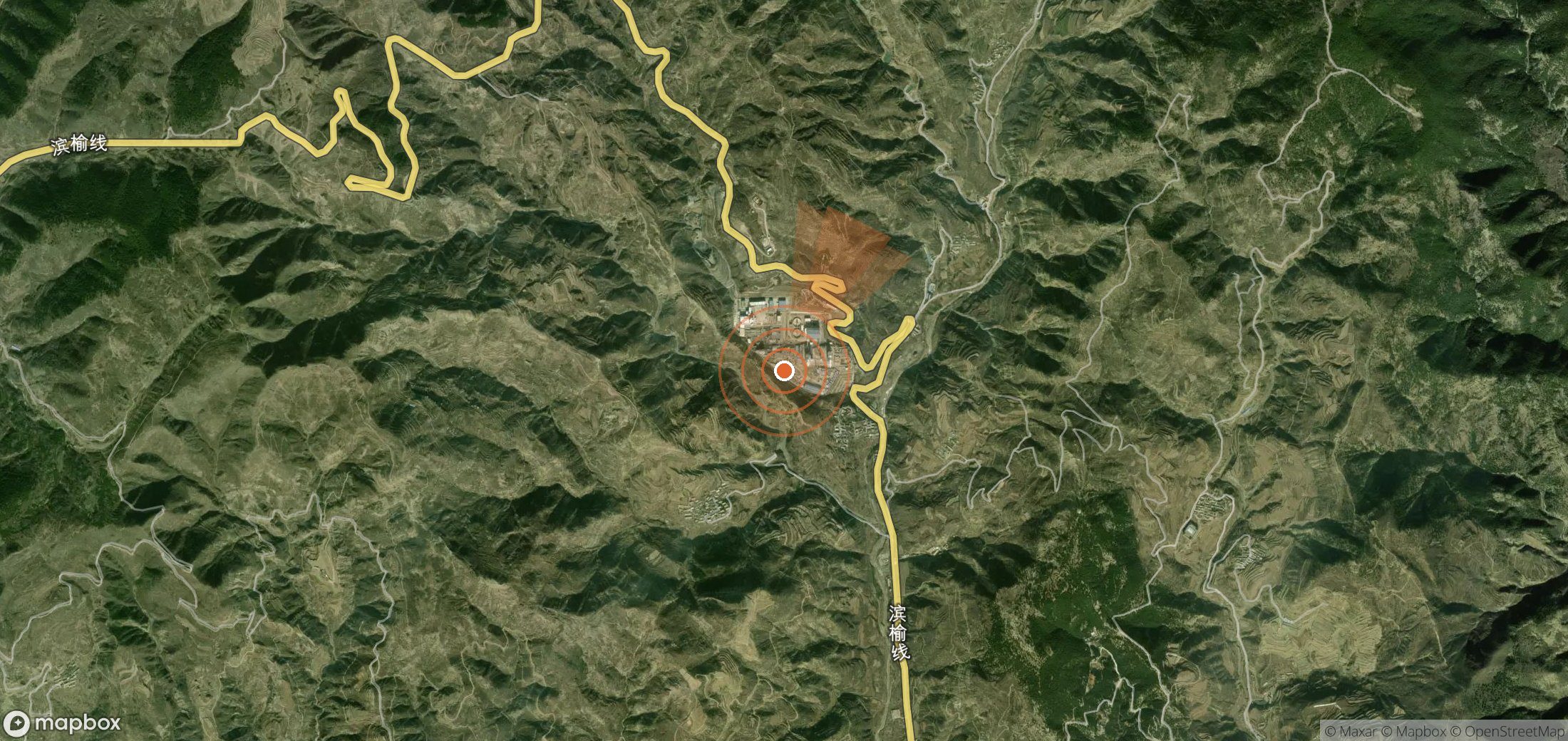 Satellite map of methane plume locations in China