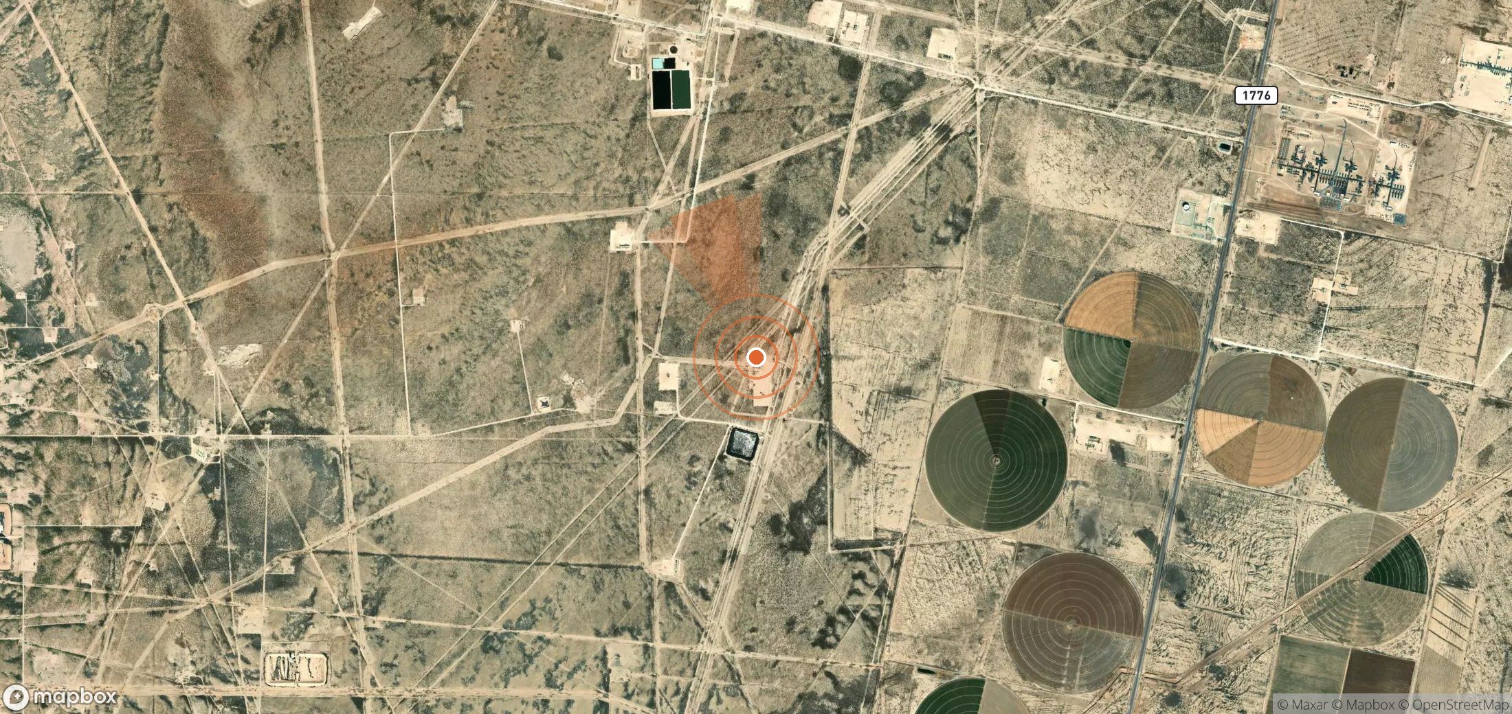 Mapa satelital de plumas de metano en Estados Unidos