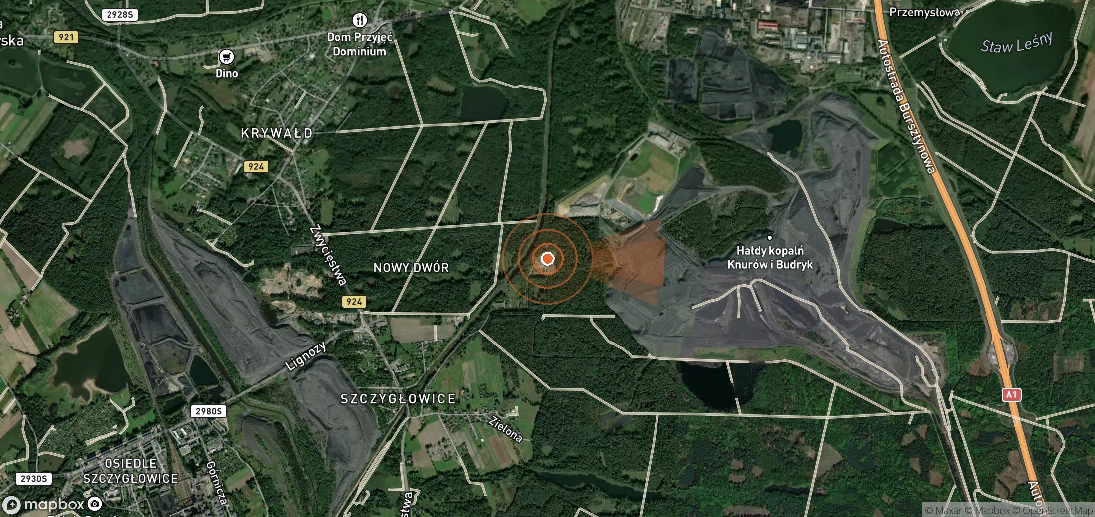 Mapa satelital de plumas de metano en Polonia