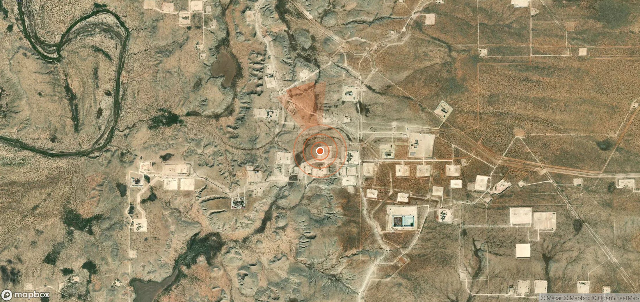 Mapa satelital de plumas de metano en Estados Unidos