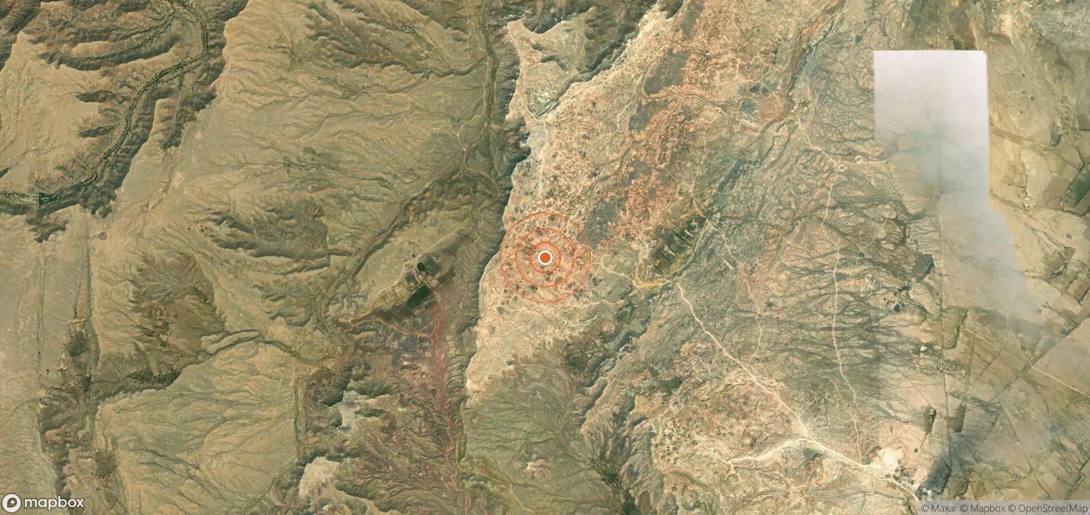 Satellite map of methane plume locations in Pakistan