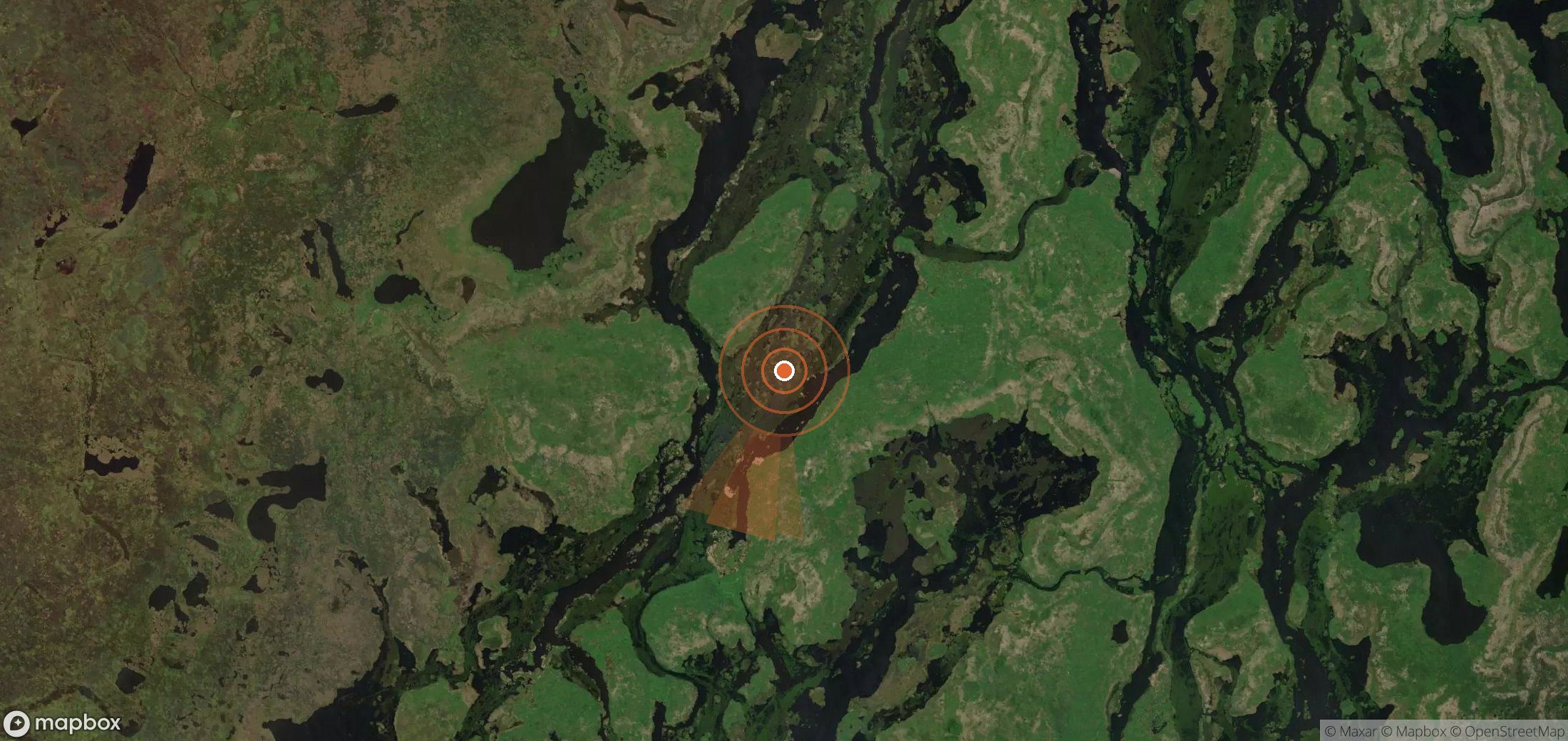 Satellite map of methane plume locations in Brazil