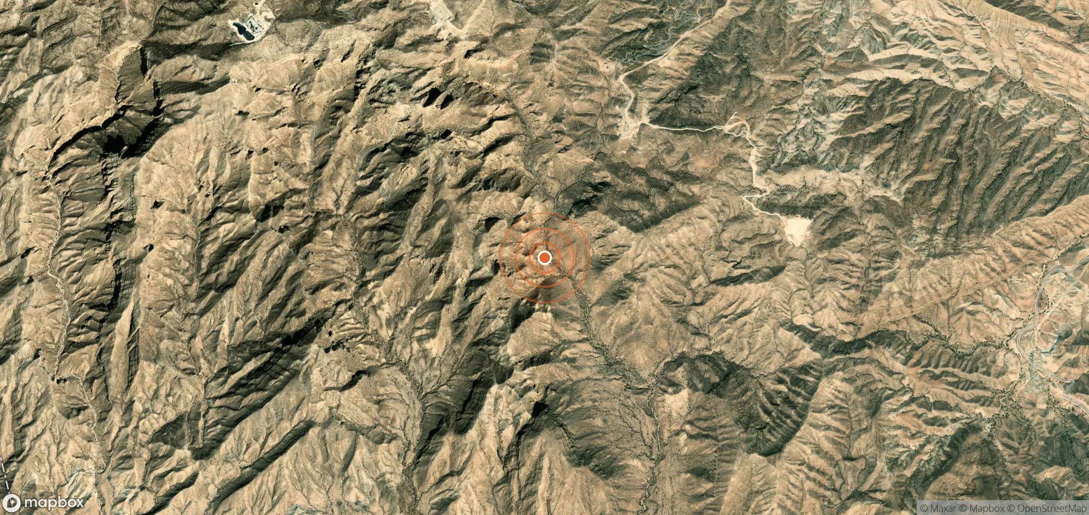 Mapa satelital de plumas de metano en Irán