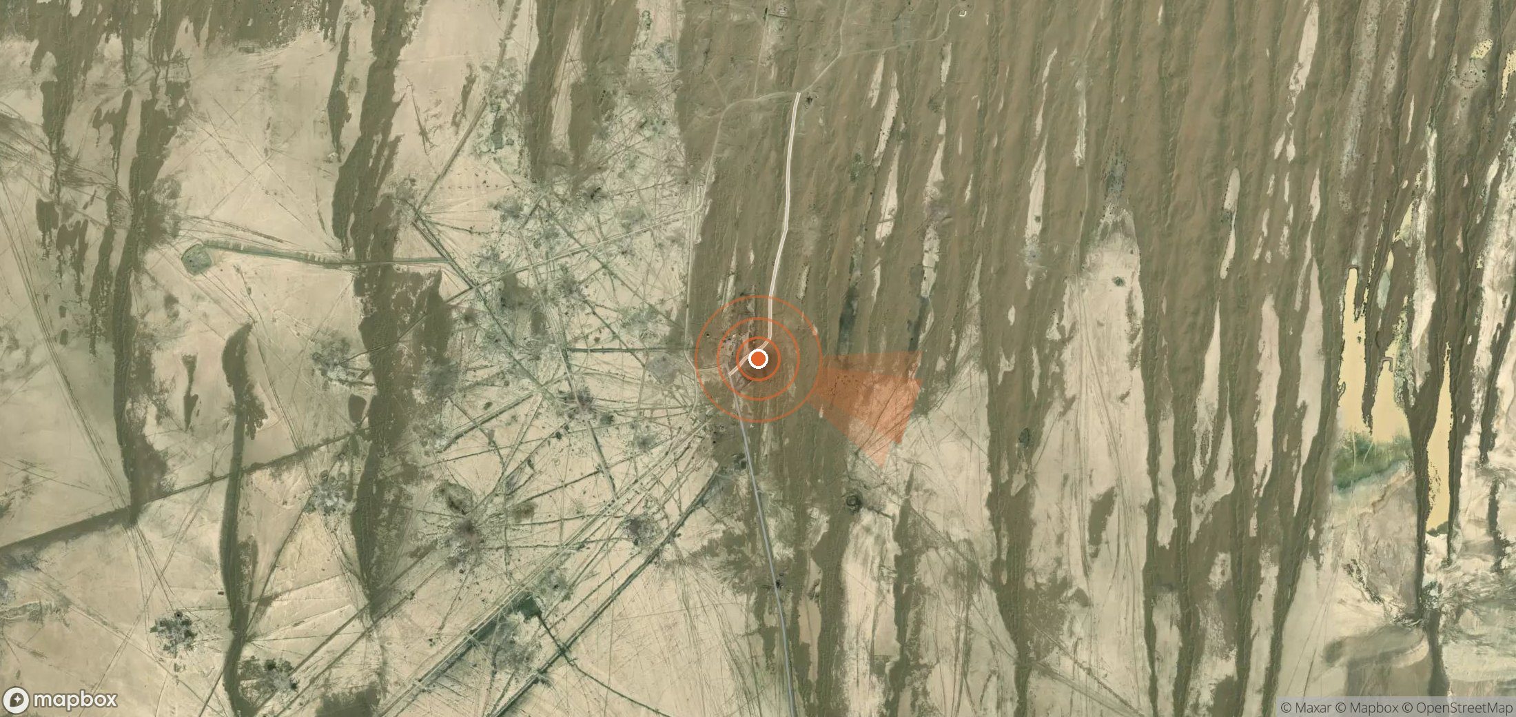 Mapa satelital de plumas de metano en Turkmenistán