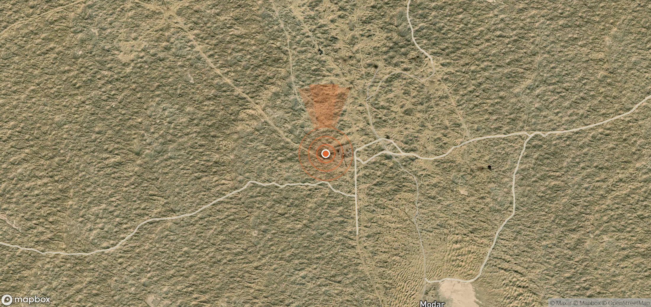 Satellite map of methane plume locations in Turkmenistan
