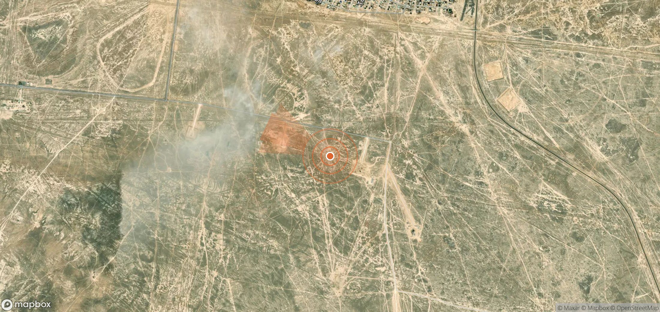 Satellite map of methane plume locations in Kazakhstan