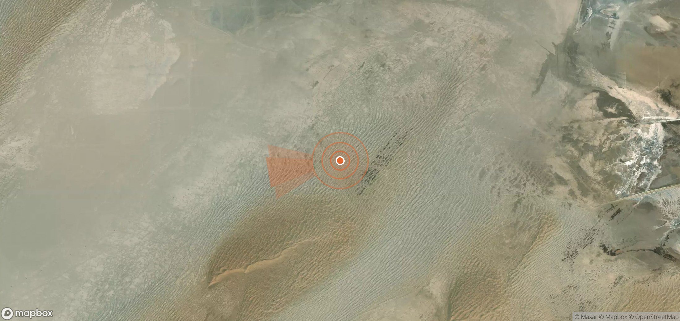 Mapa satelital de plumas de metano en Turkmenistán