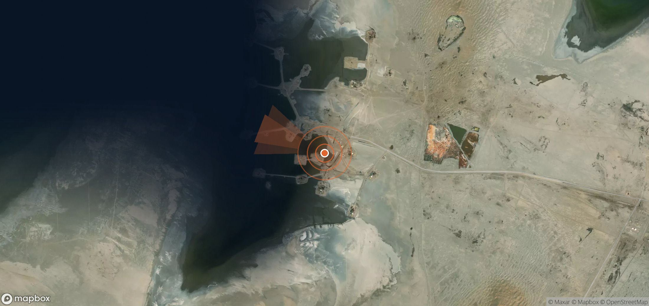 Mapa satelital de plumas de metano en Turkmenistán