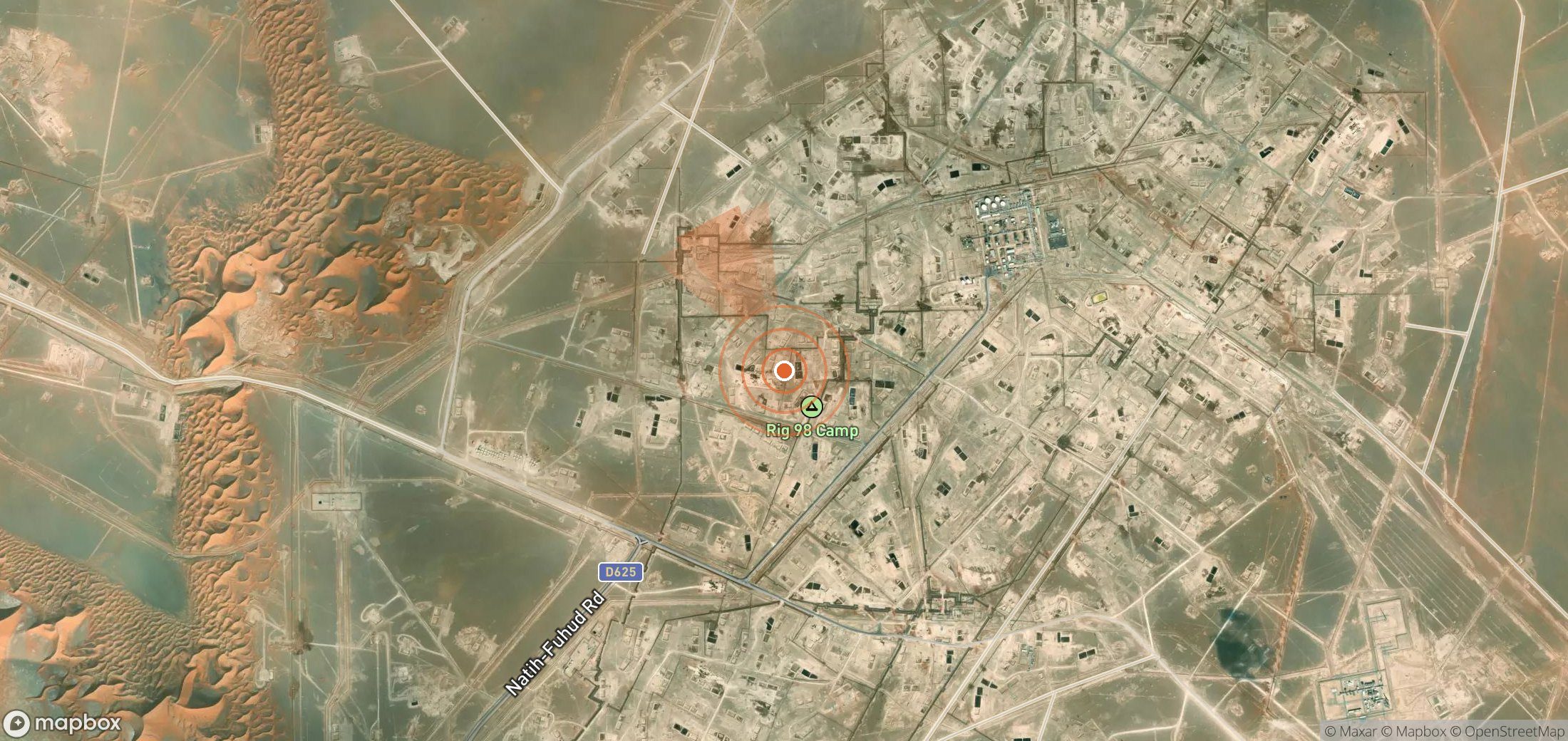 Satellite map of methane plume locations in Oman