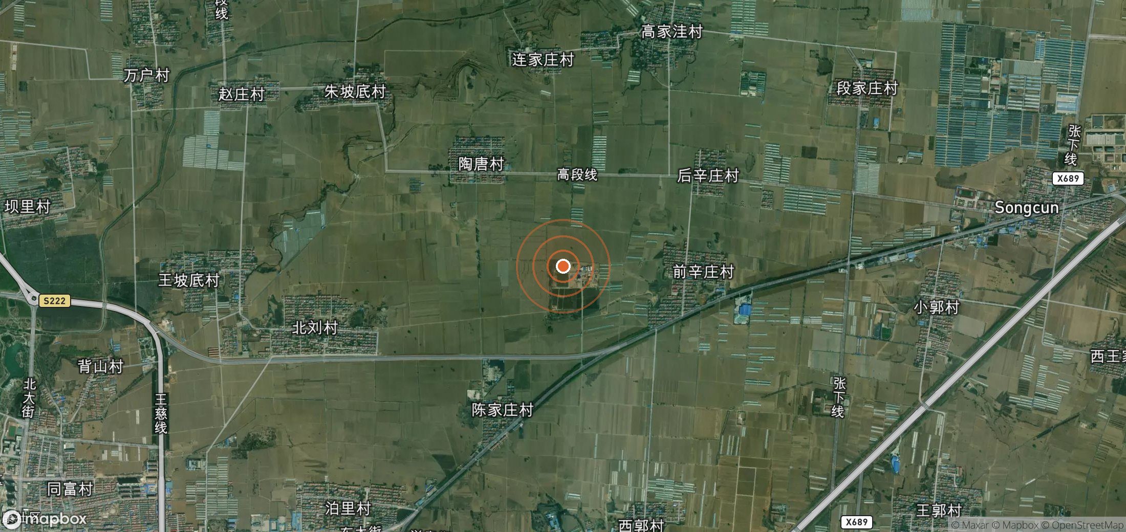 Satellite map of methane plume locations in China