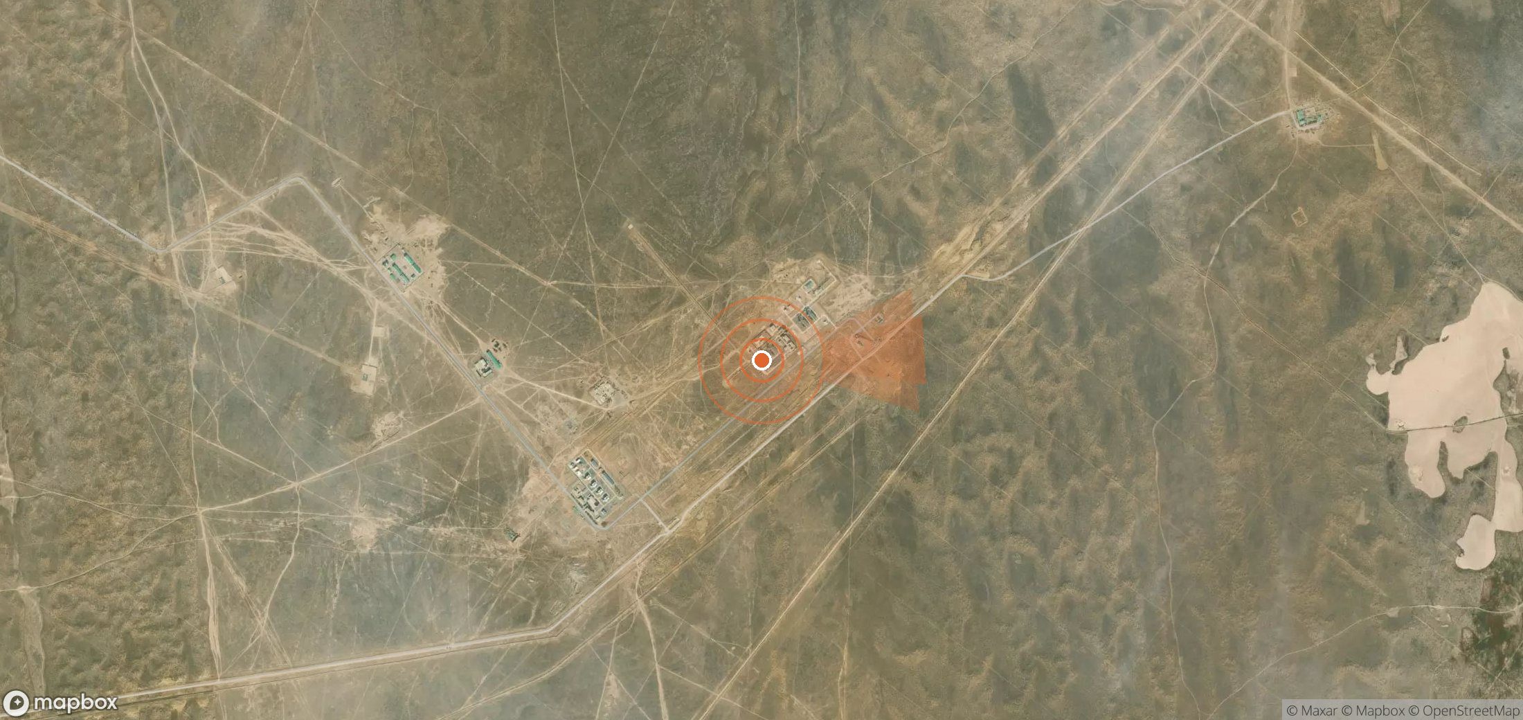 Mapa satelital de plumas de metano en Turkmenistán