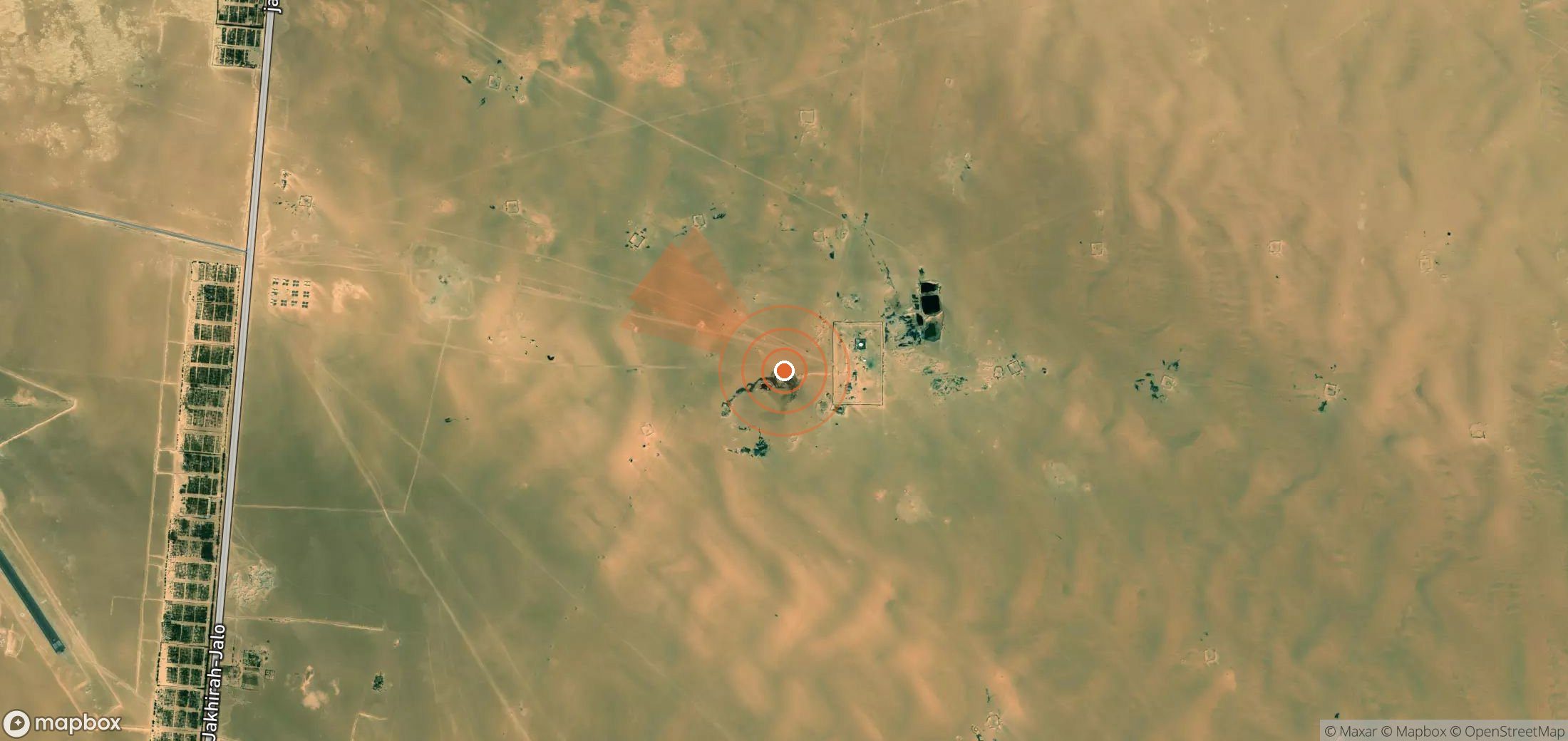 Satellite map of methane plume locations in Libya