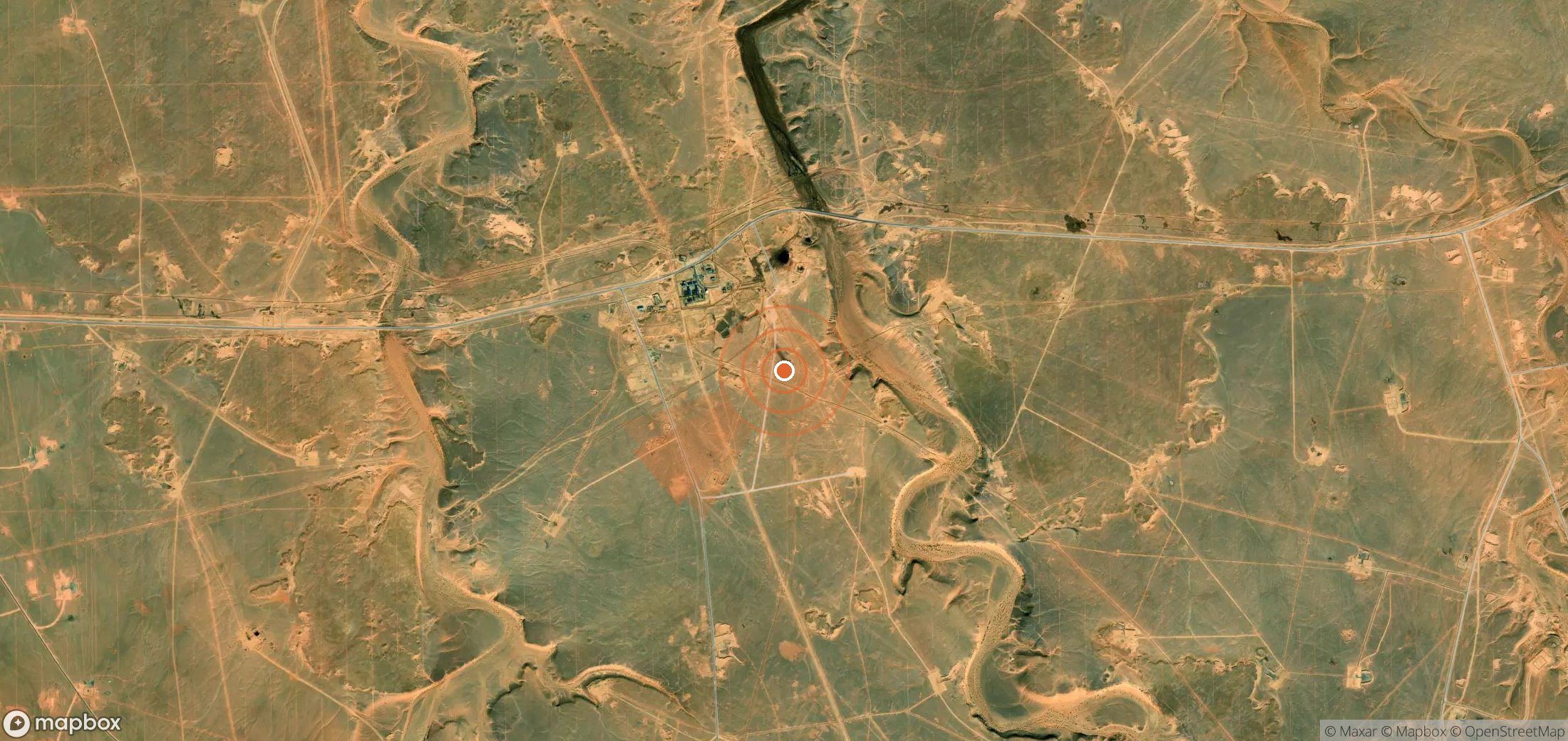 Satellite map of methane plume locations in Algeria