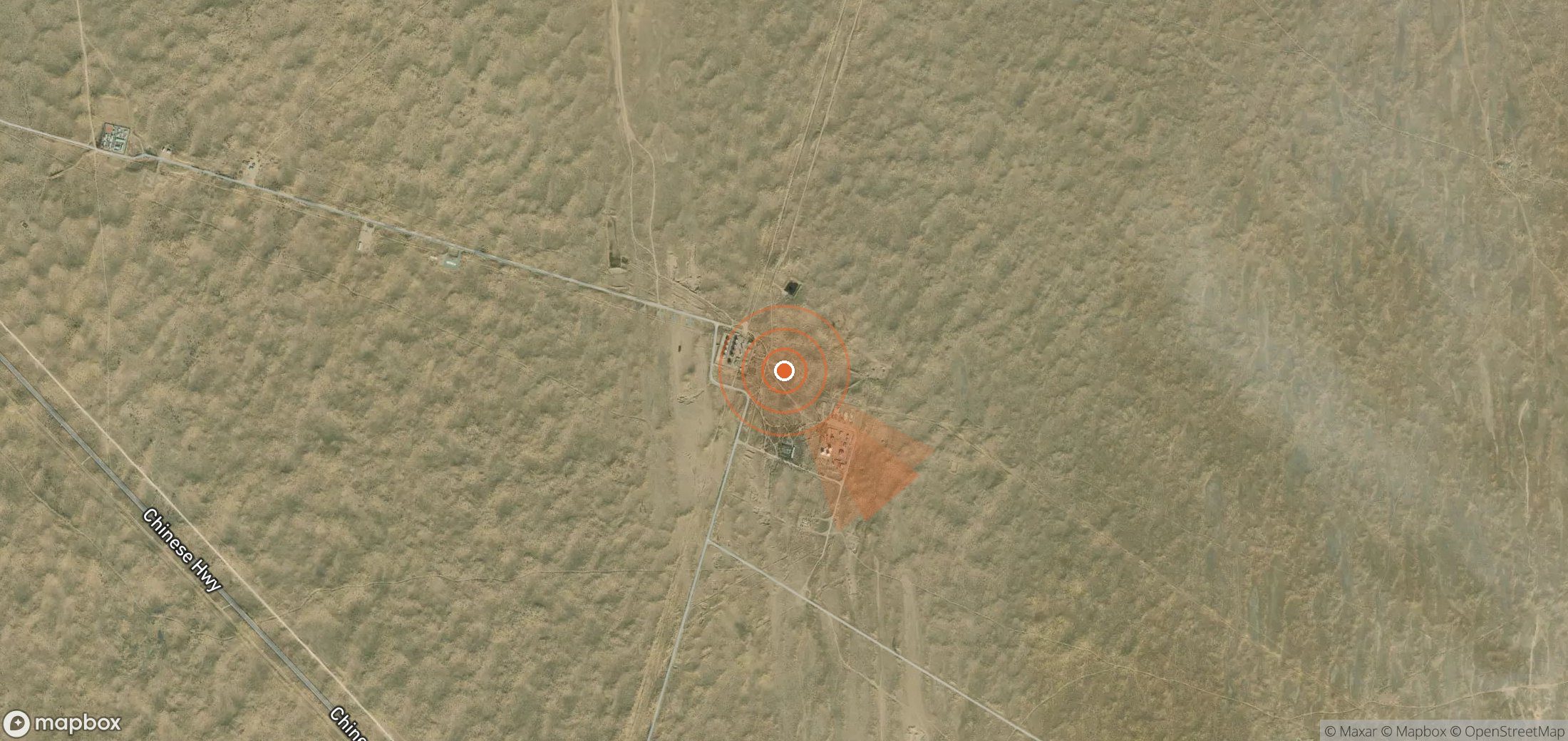Satellite map of methane plume locations in Turkmenistan
