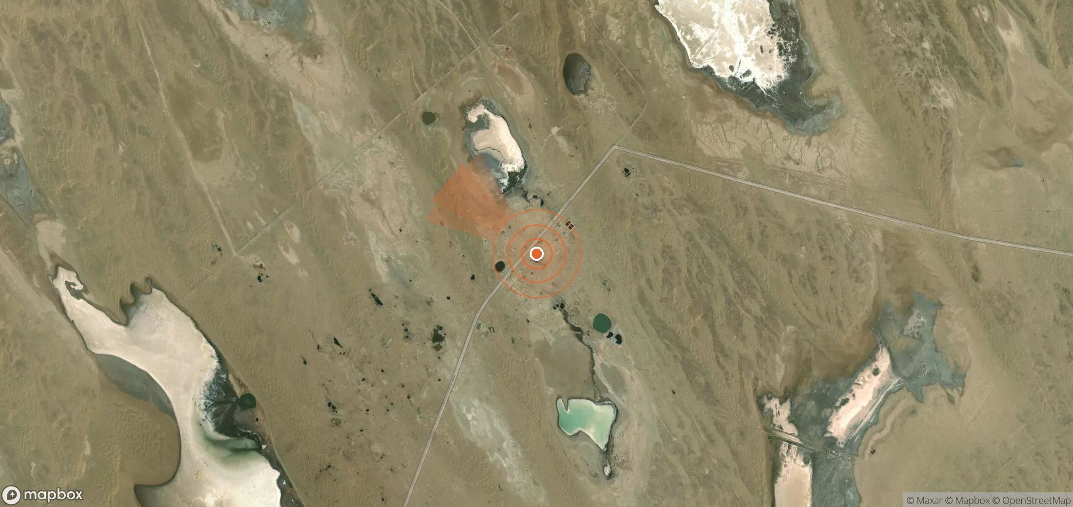 Mapa satelital de plumas de metano en Turkmenistán