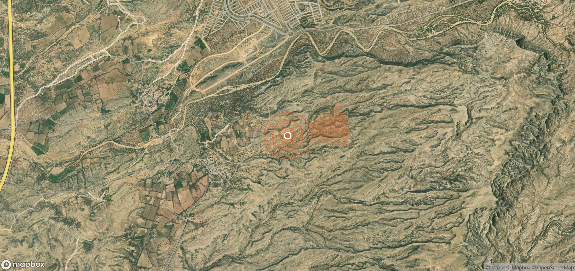 Satellite map of methane plume locations in Pakistan