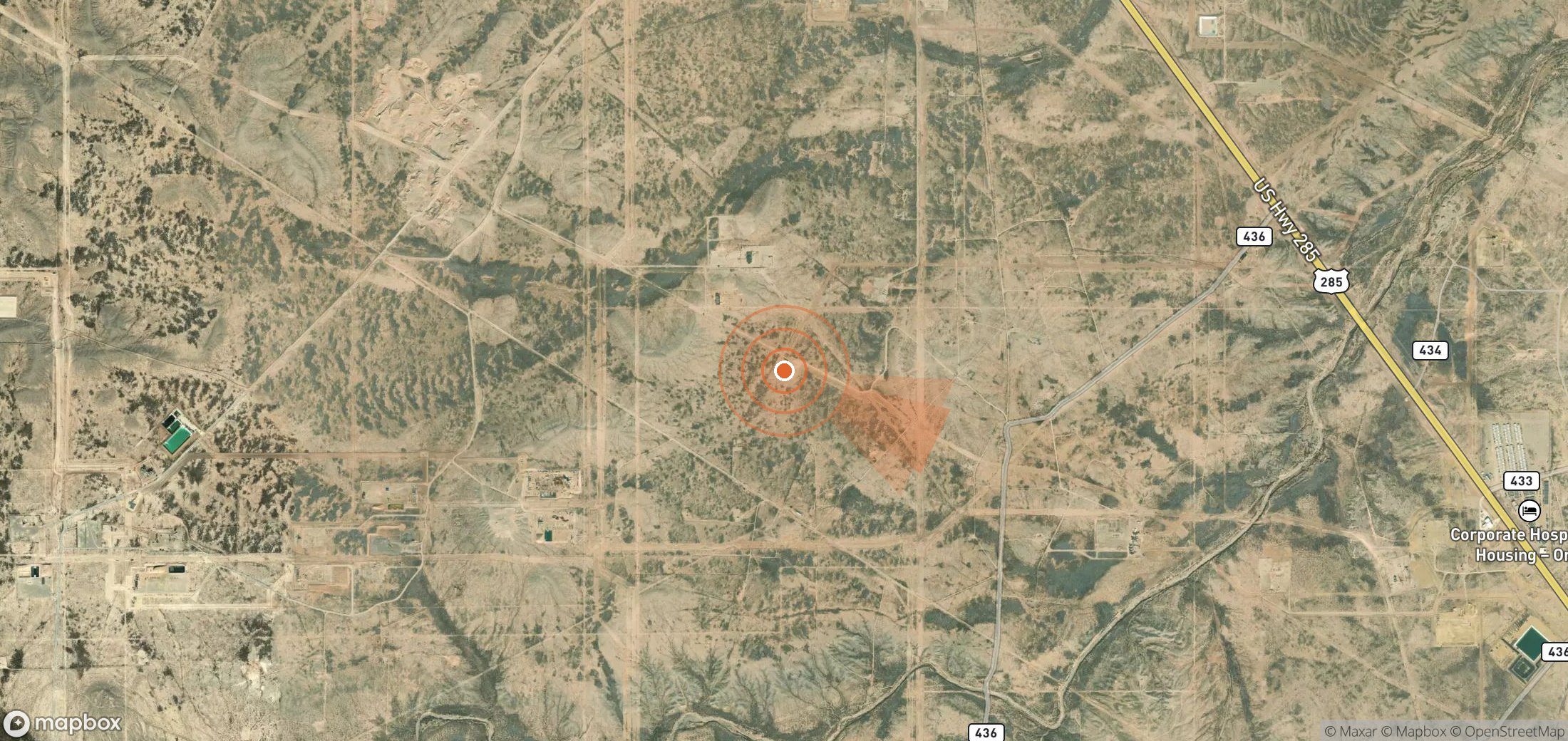 Mapa satelital de plumas de metano en Estados Unidos