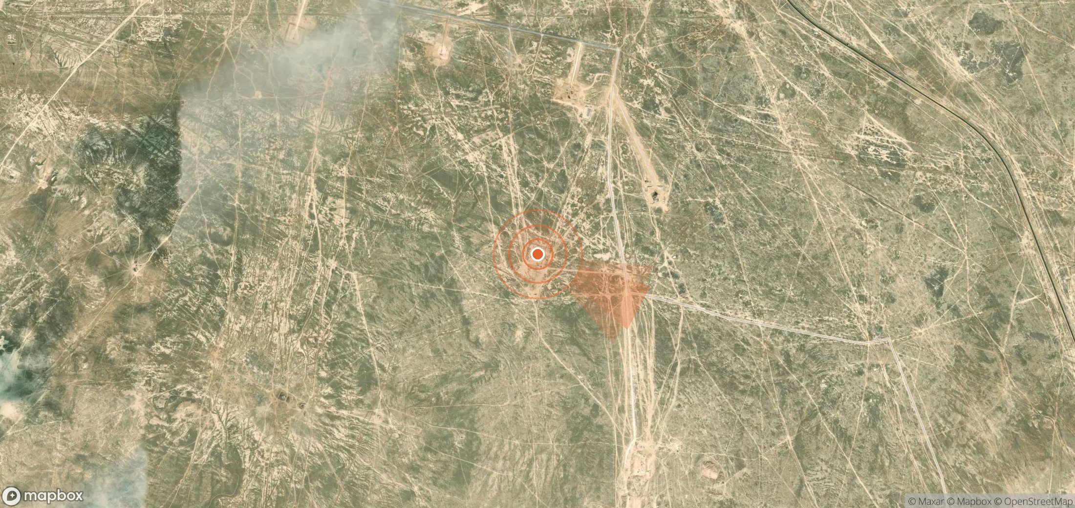 Mapa satelital de plumas de metano en Kazajistán