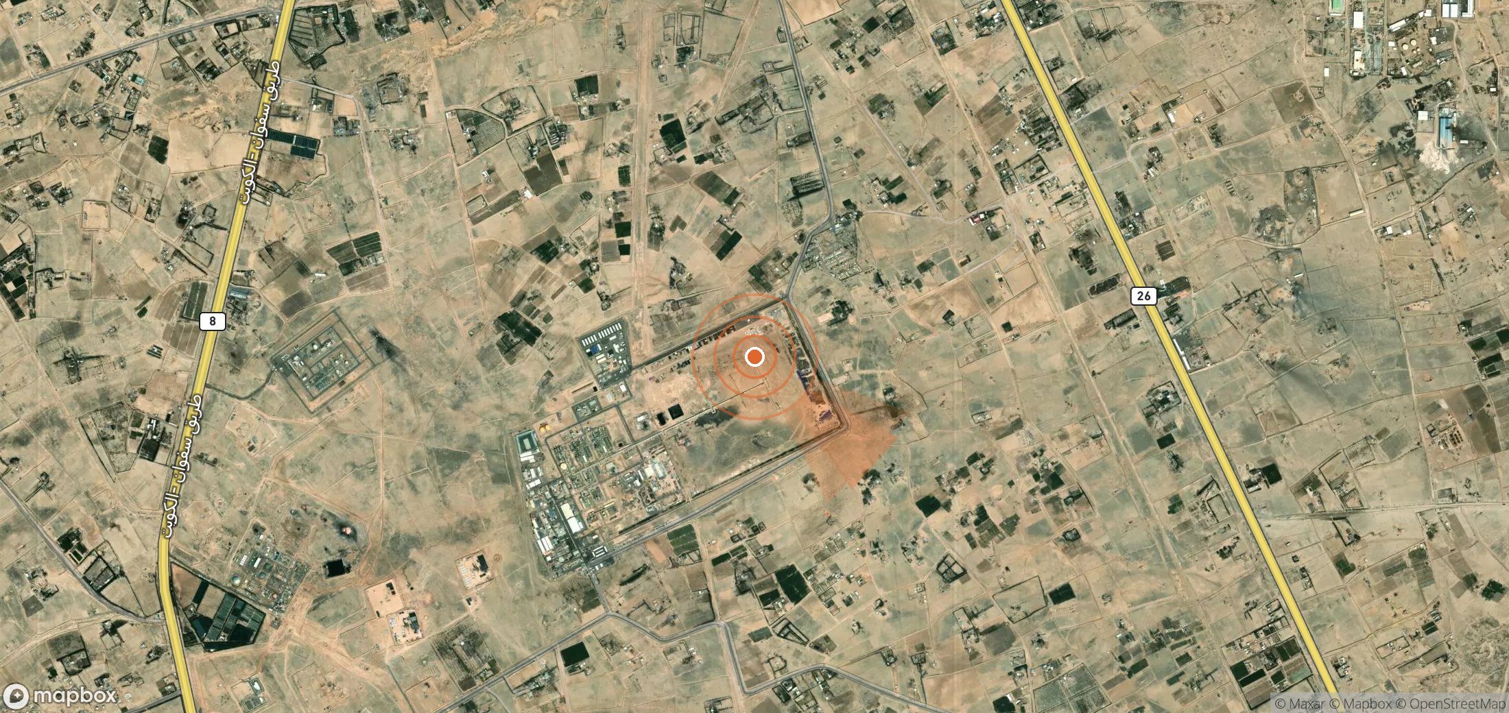 Mapa satelital de plumas de metano en Irak