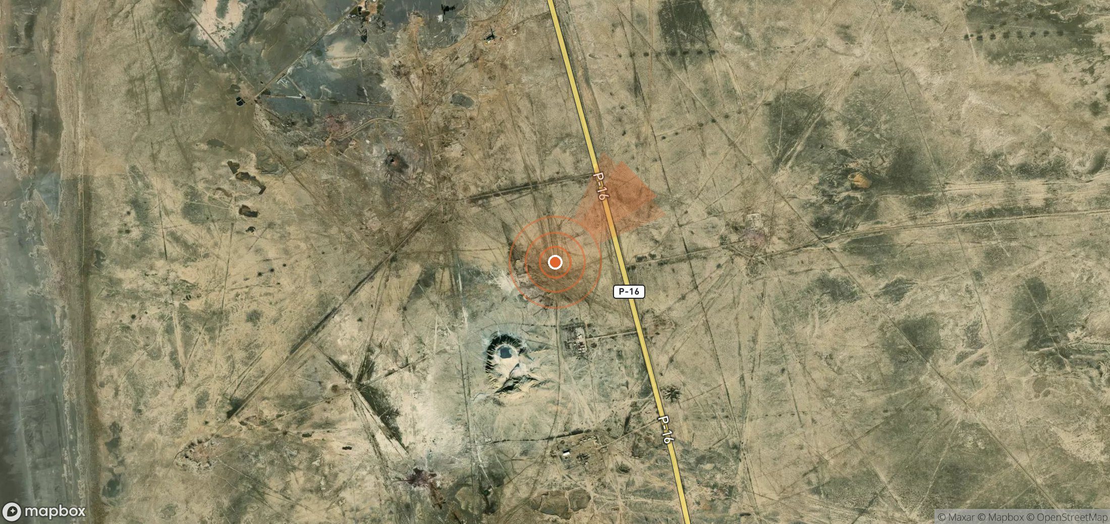 Satellite map of methane plume locations in Turkmenistan