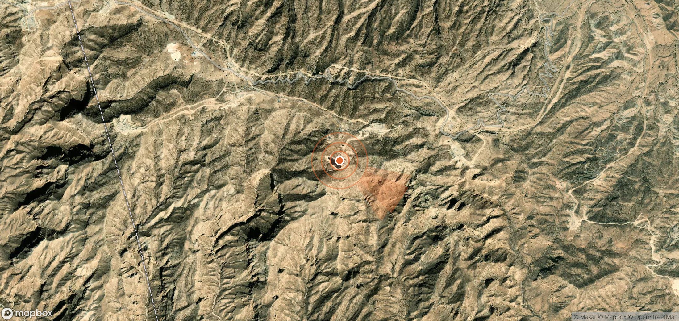 Mapa satelital de plumas de metano en Irán