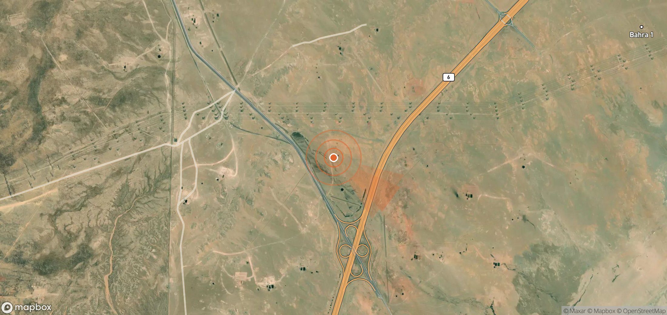 Mapa satelital de plumas de metano en Kuwait