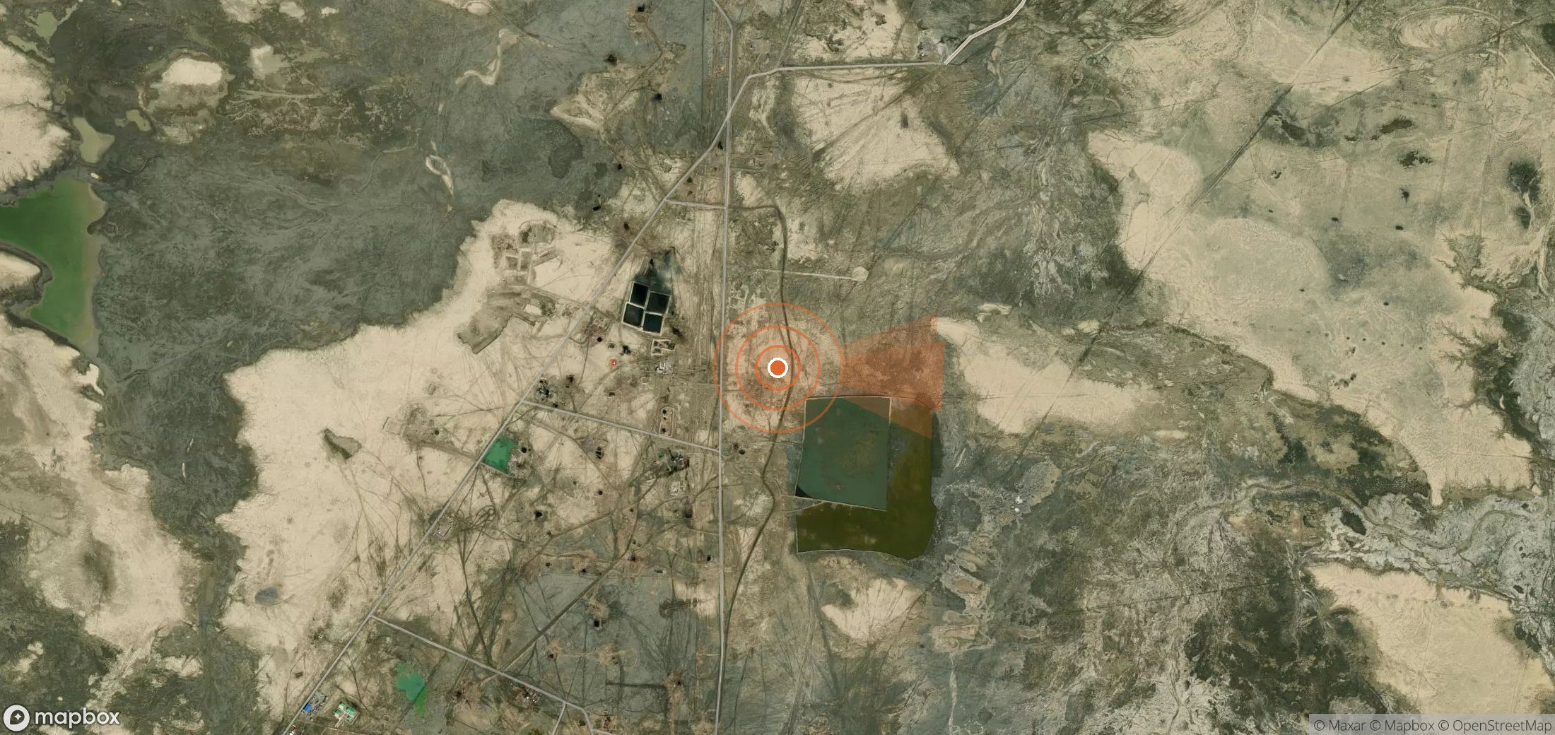 Satellite map of methane plume locations in Turkmenistan