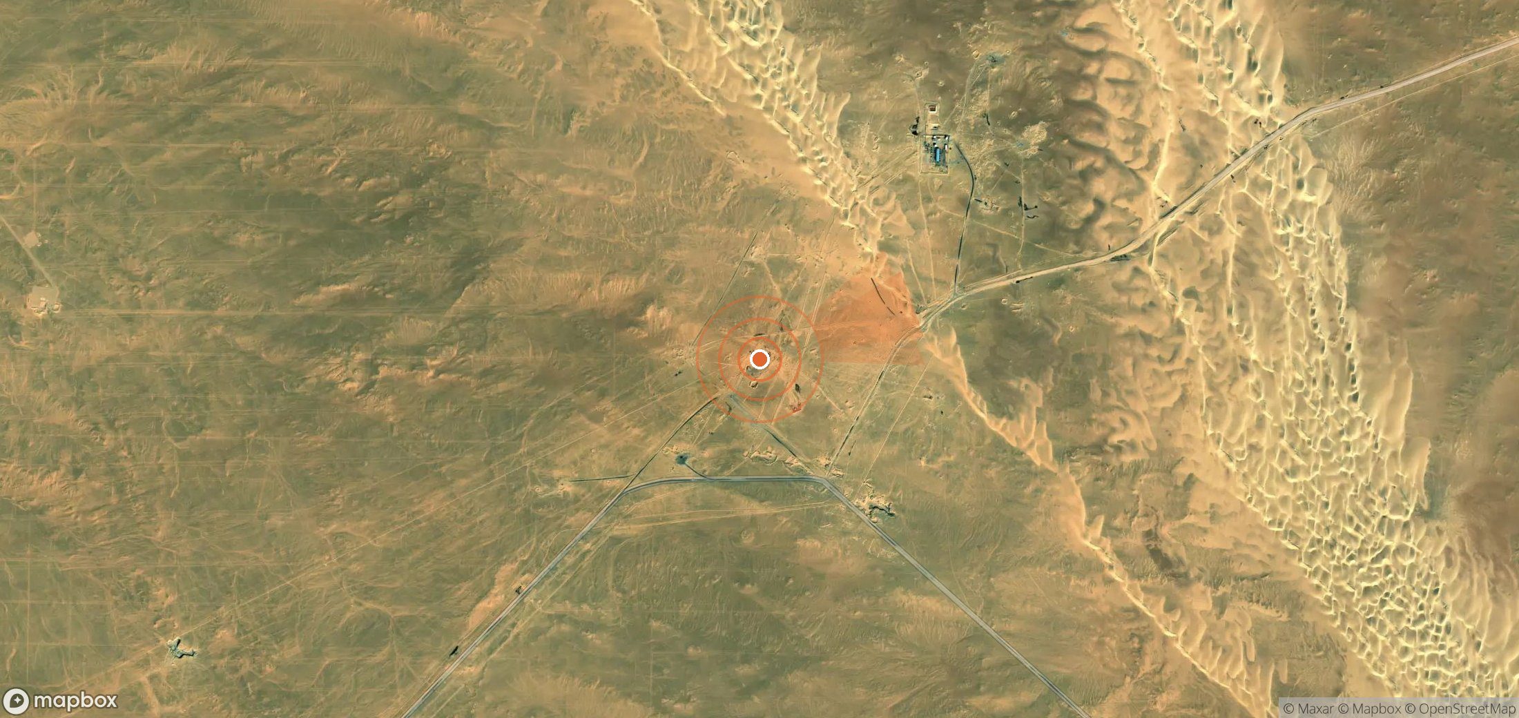 Satellite map of methane plume locations in Egypt