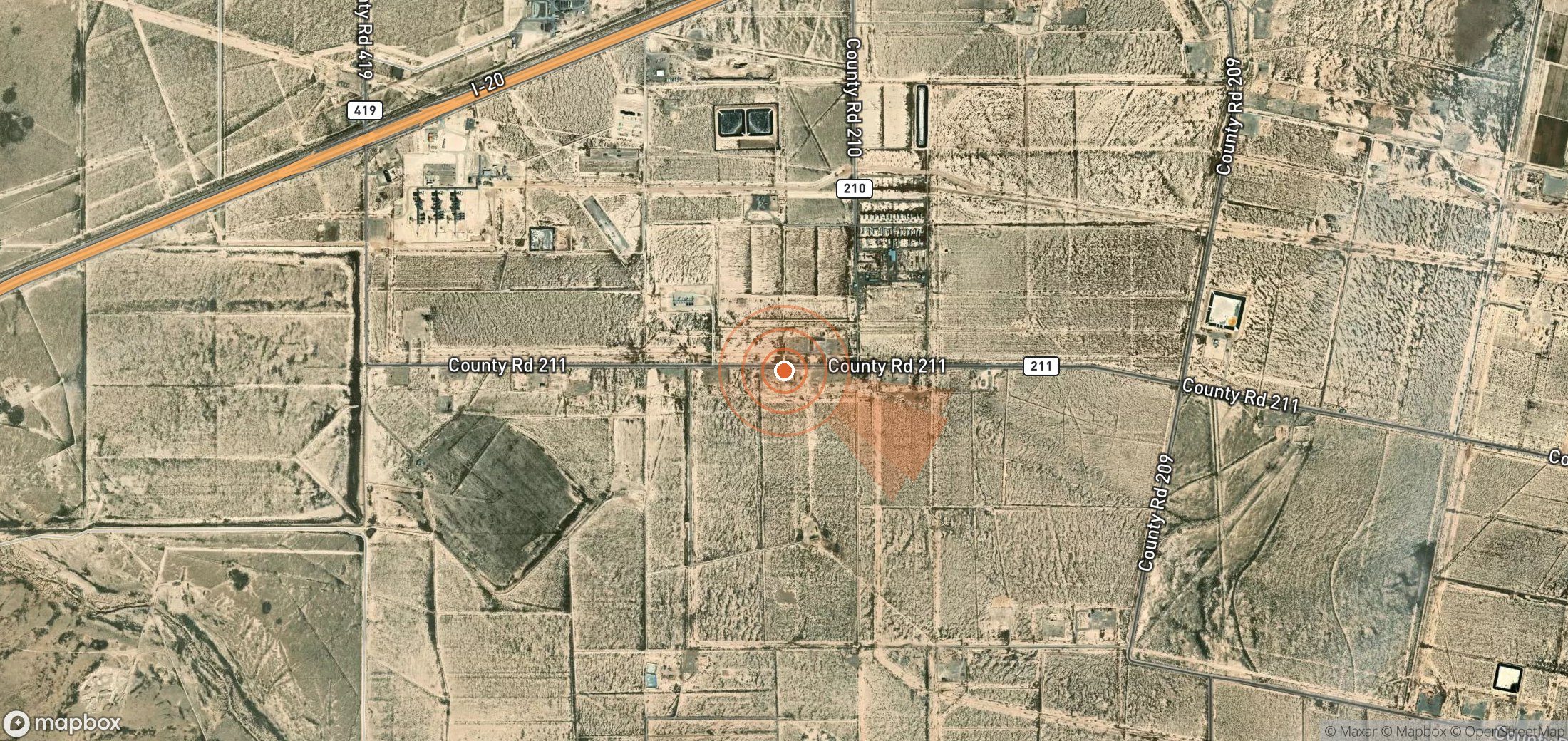 Mapa satelital de plumas de metano en Estados Unidos