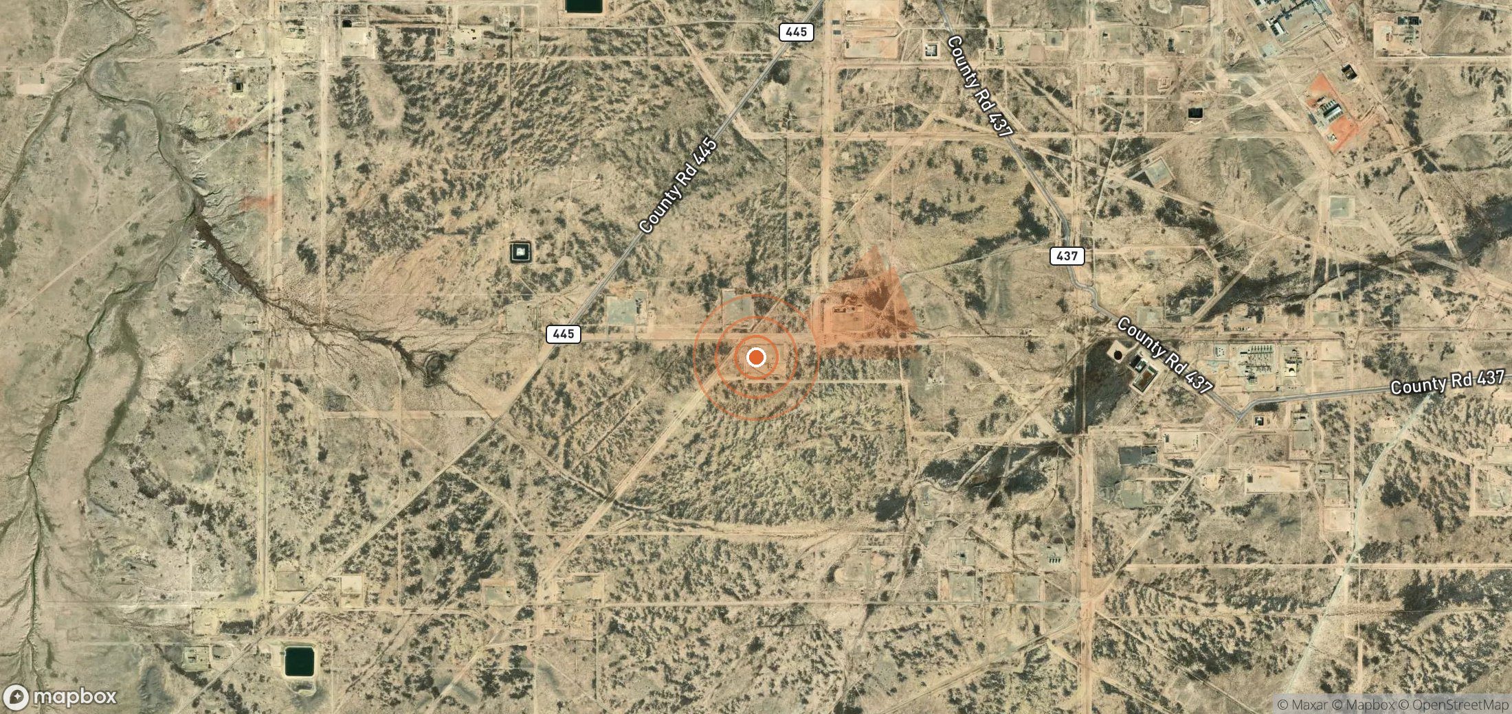 Mapa satelital de plumas de metano en Estados Unidos