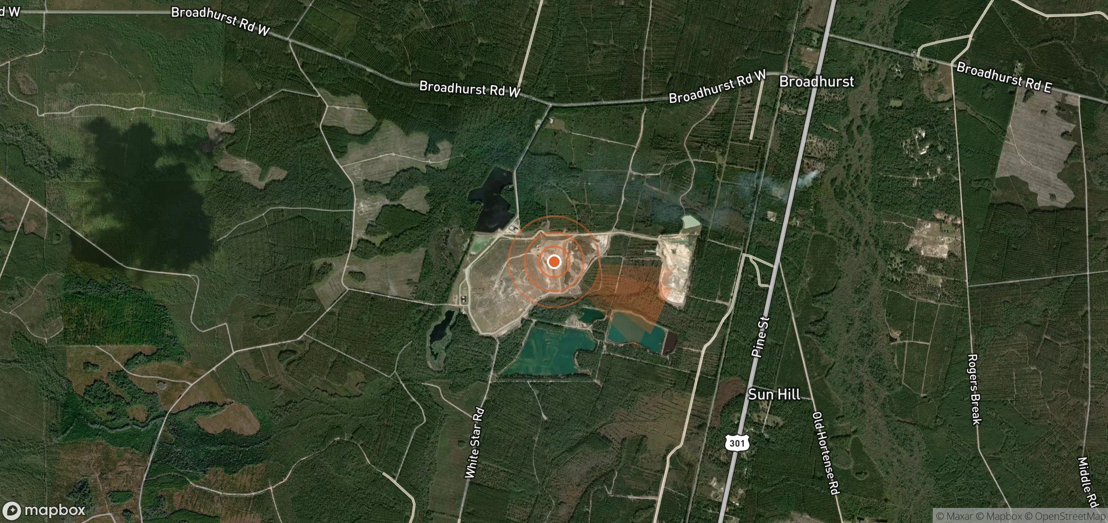 Mapa satelital de plumas de metano en Estados Unidos