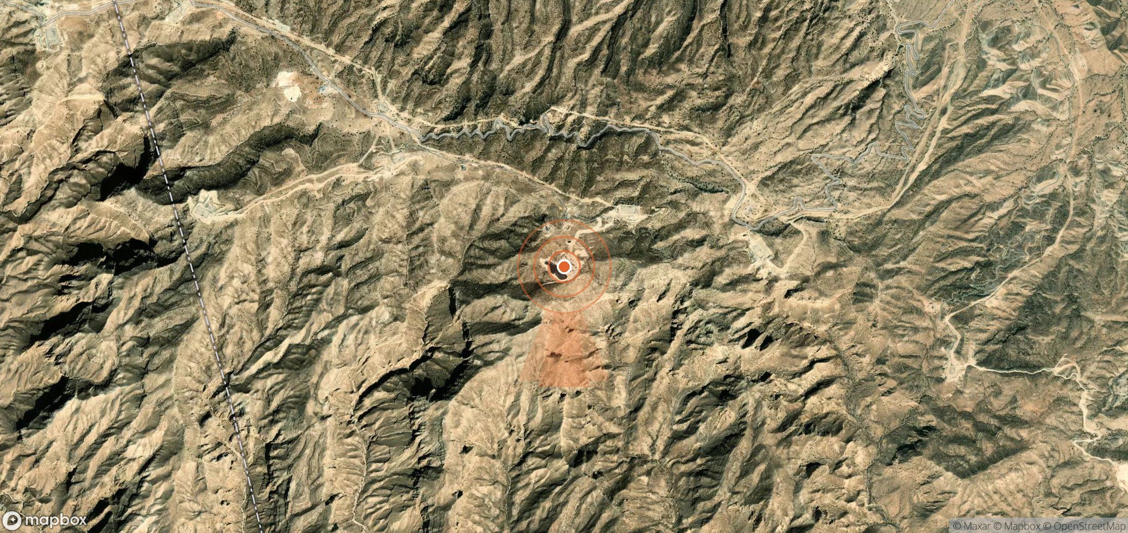 Mapa satelital de plumas de metano en Irán