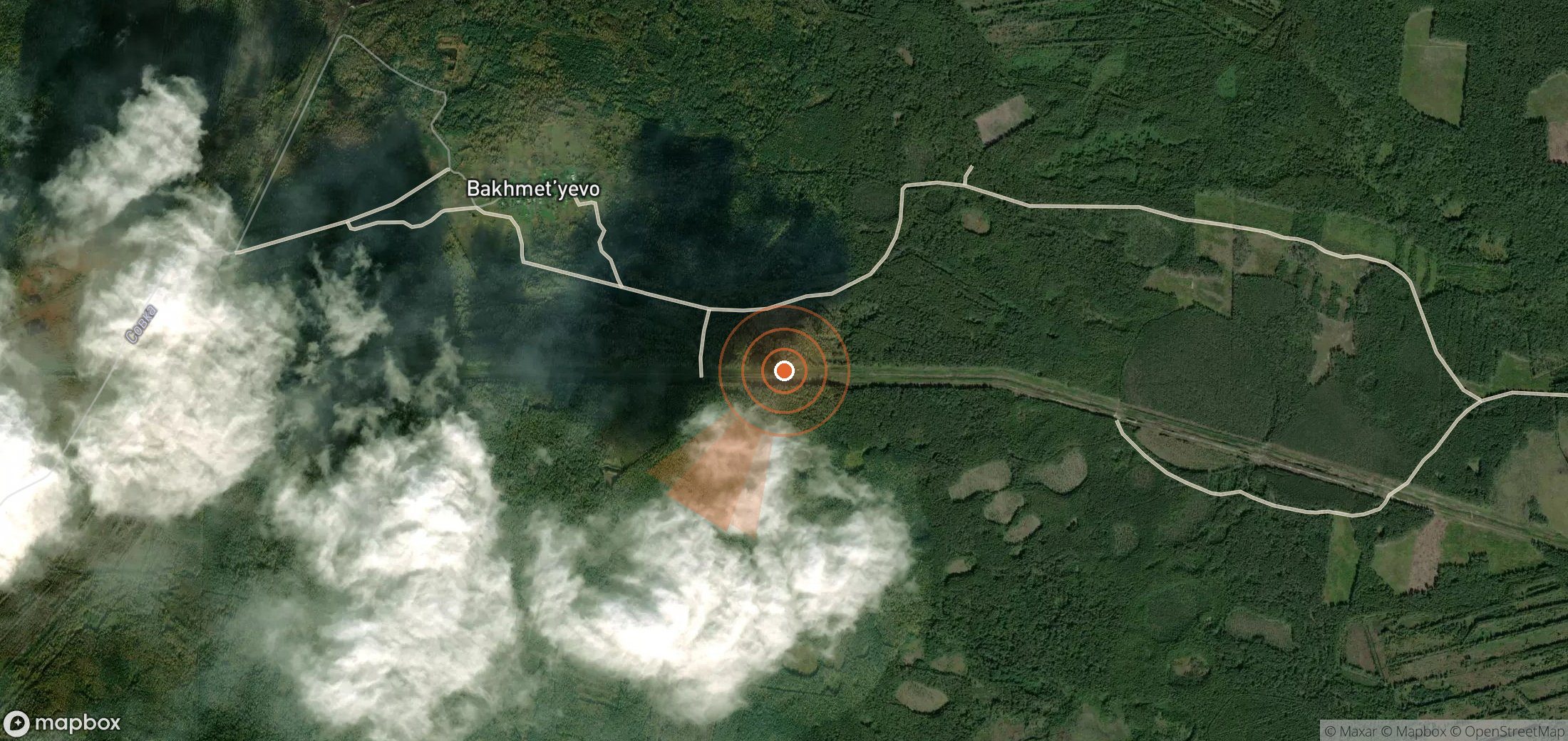 Satellite map of methane plume locations in Russia