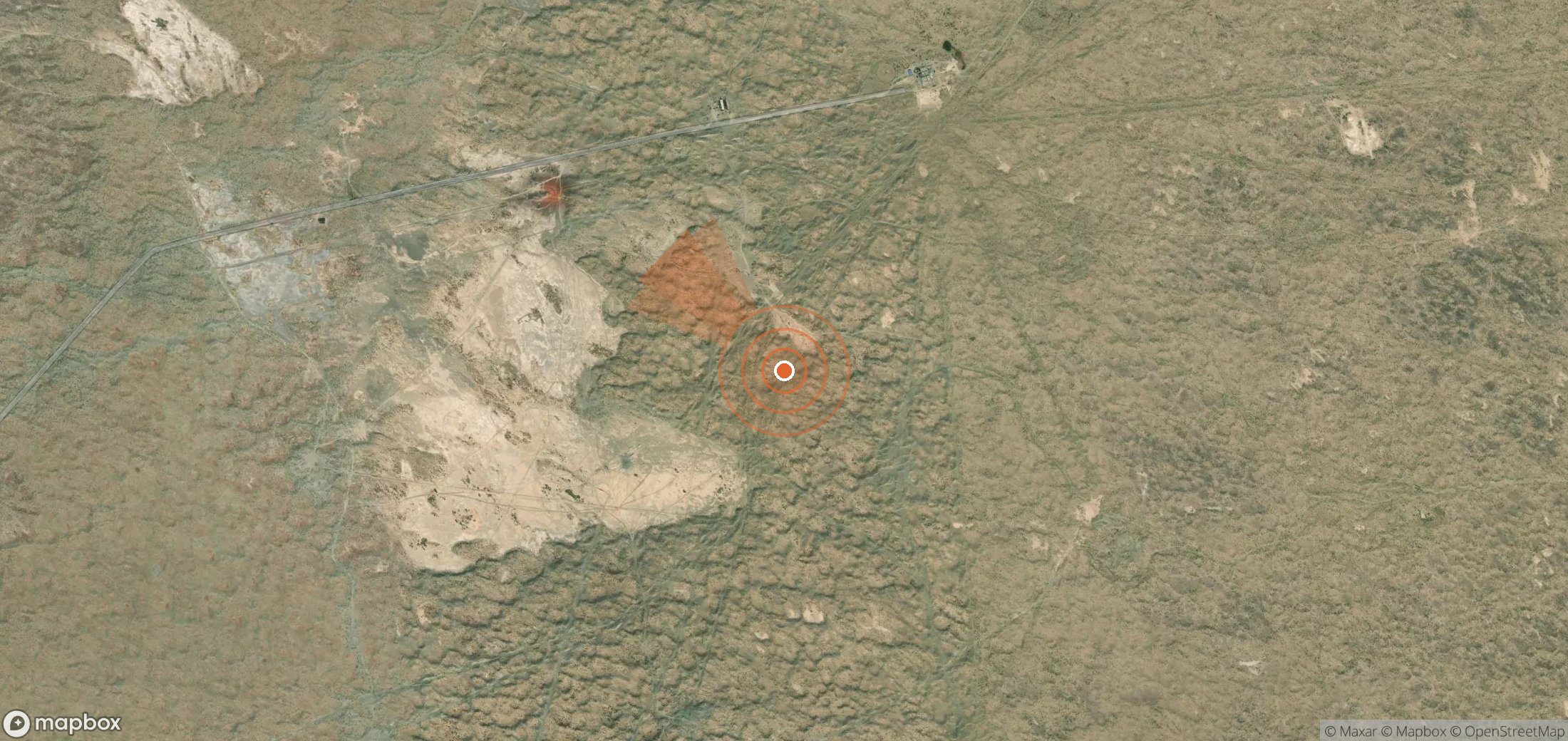 Satellite map of methane plume locations in Turkmenistan