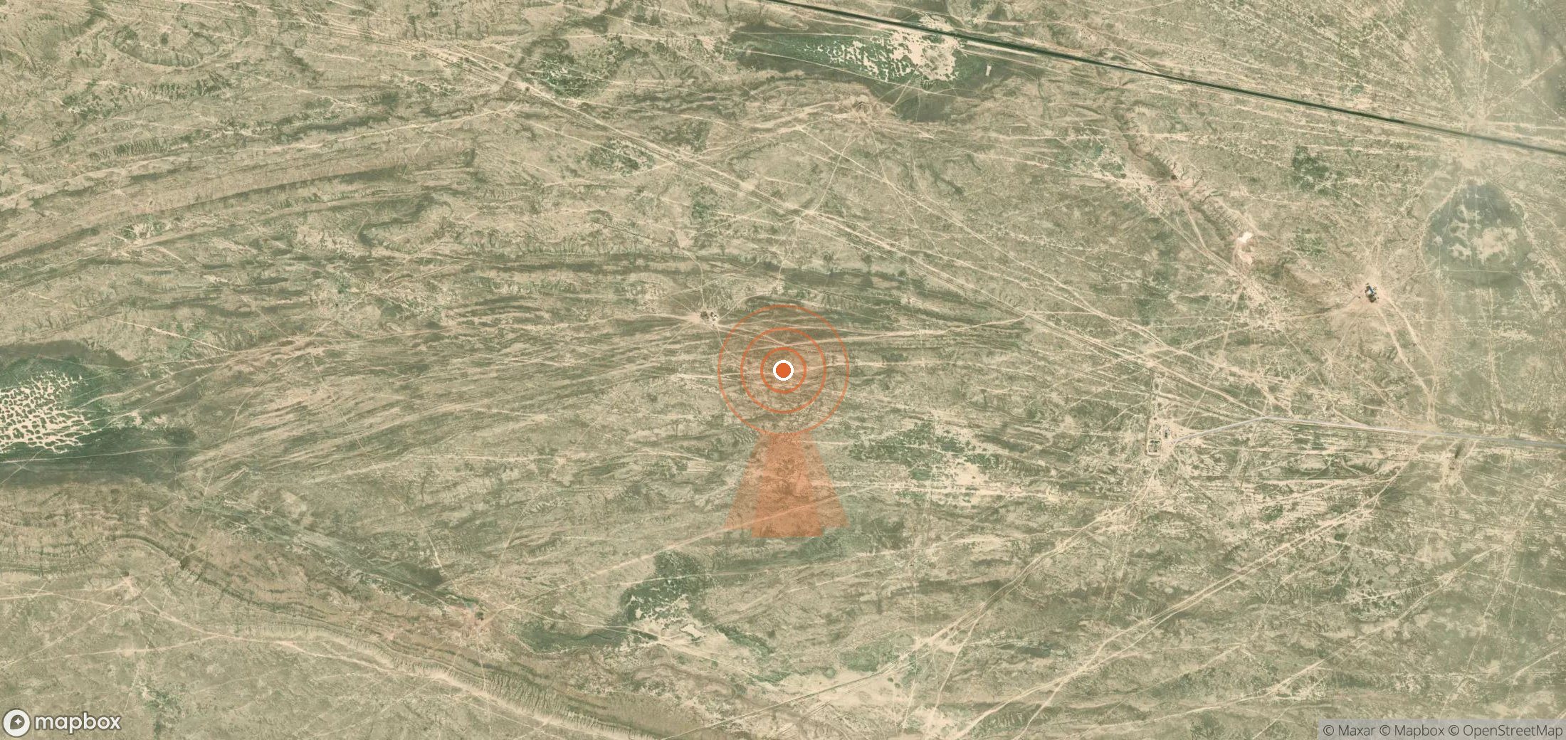 Satellite map of methane plume locations in Kazakhstan