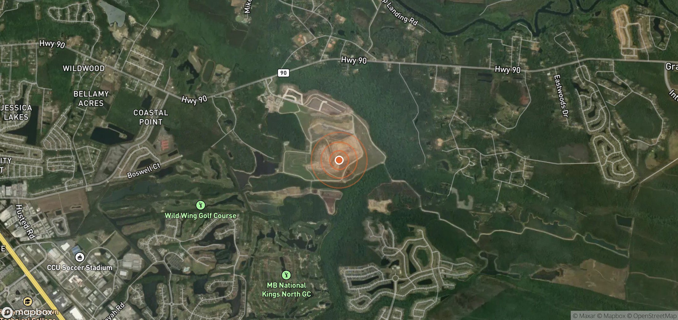 Satellite map of methane plume locations in United States