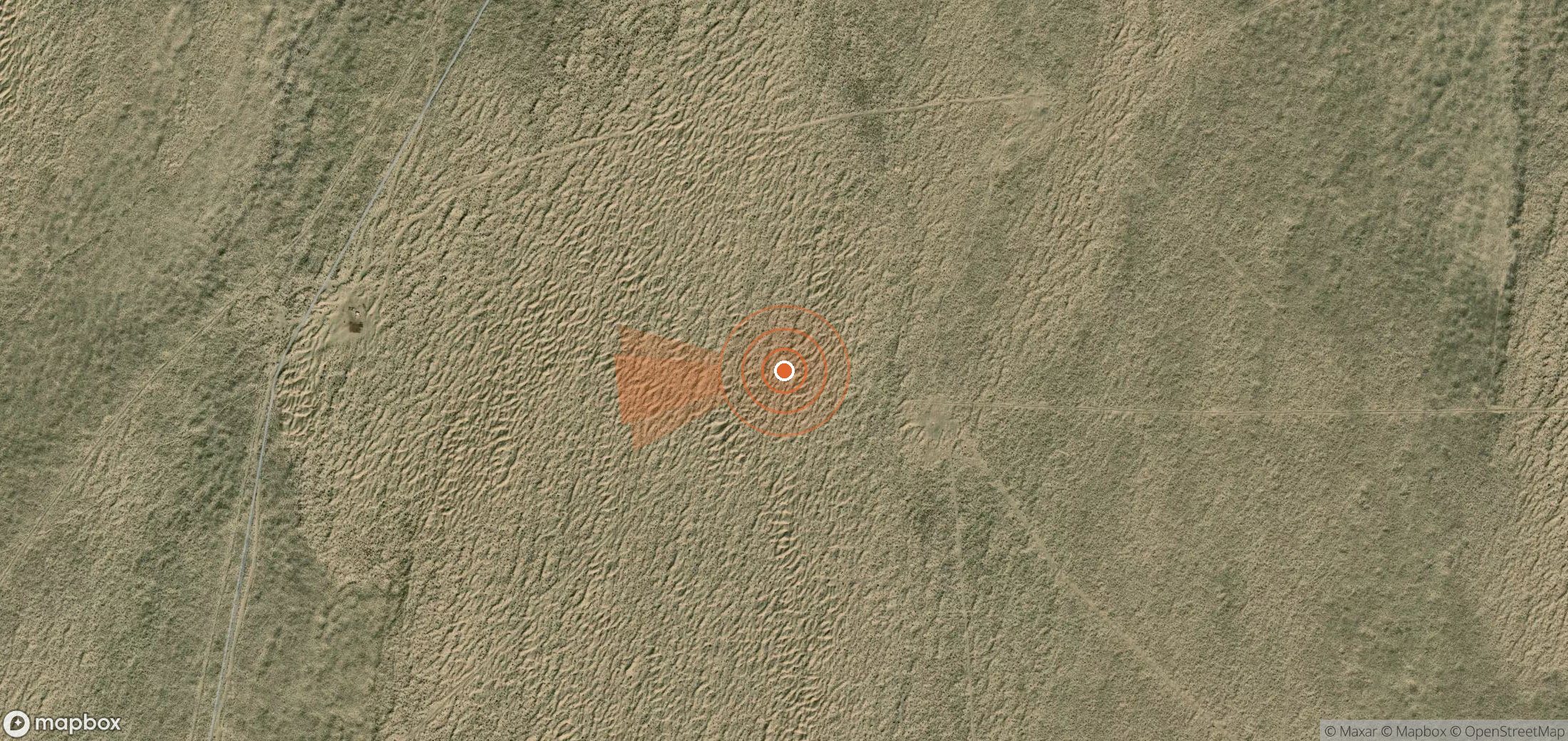 Satellite map of methane plume locations in Turkmenistan