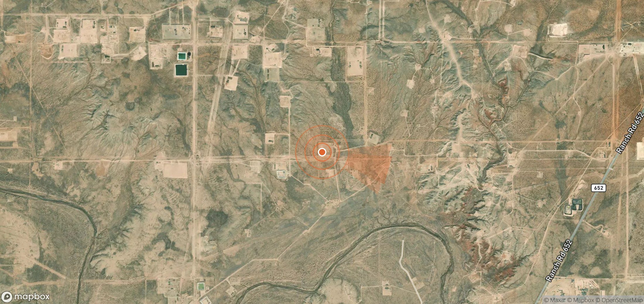 Mapa satelital de plumas de metano en Estados Unidos