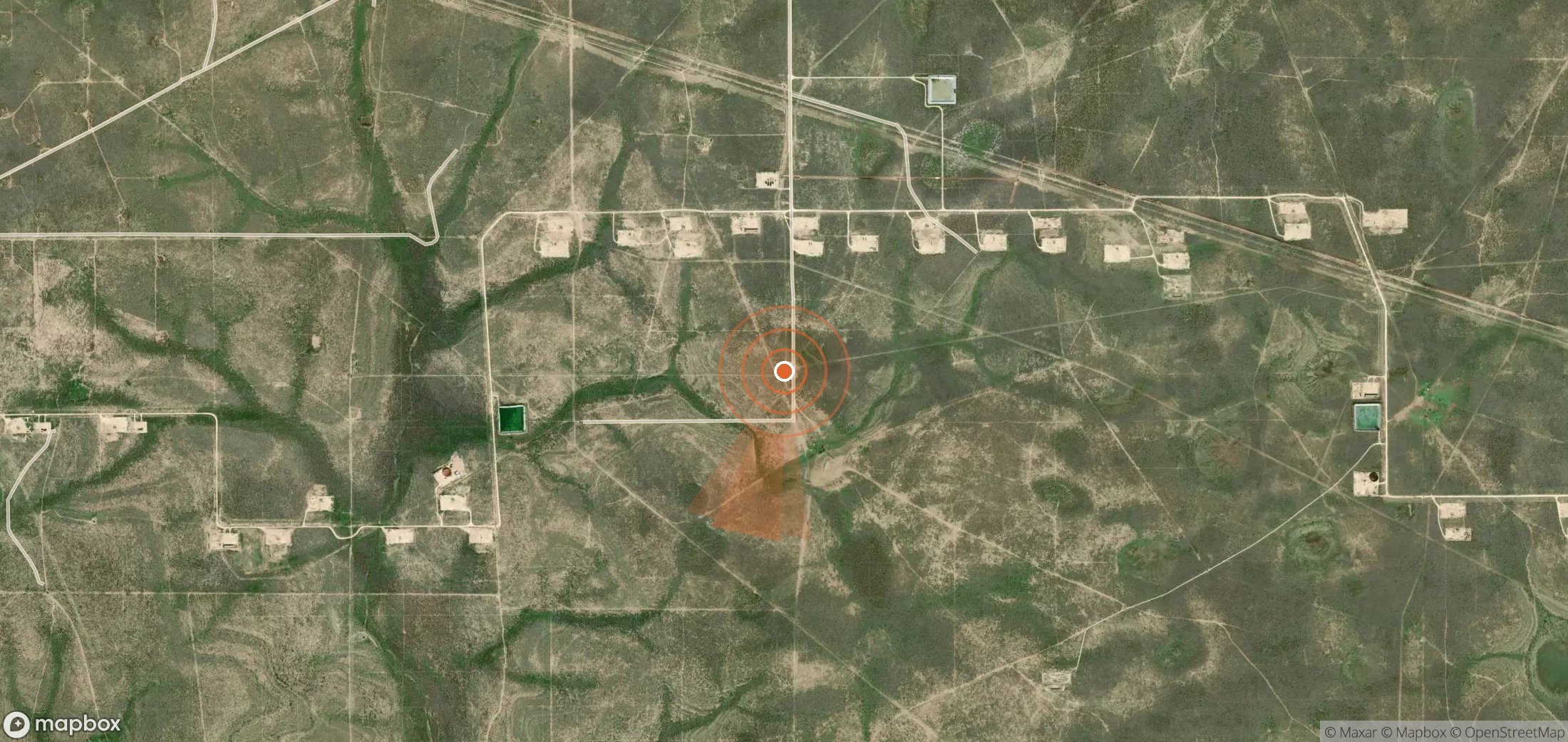 Satellite map of methane plume locations in United States