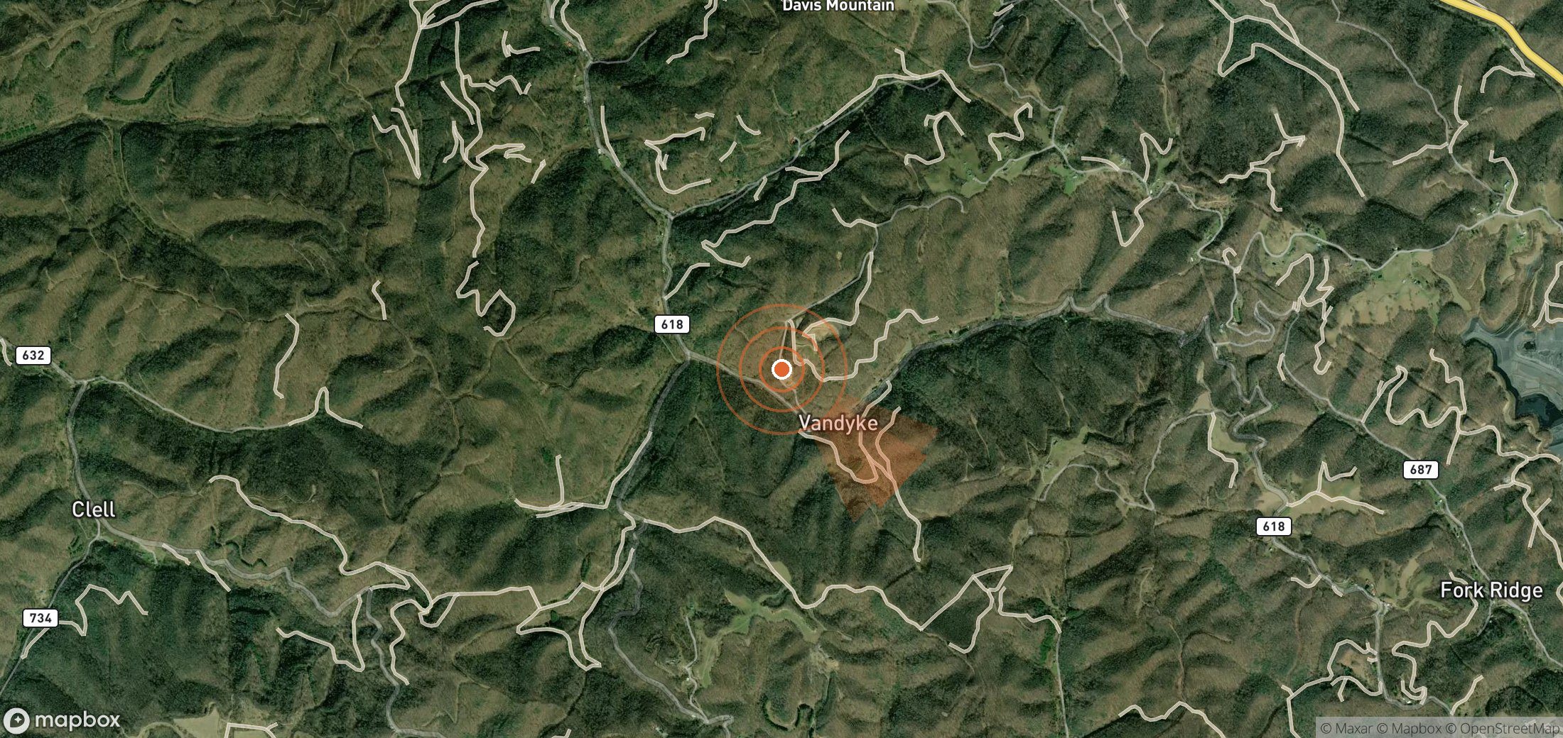 Satellite map of methane plume locations in United States