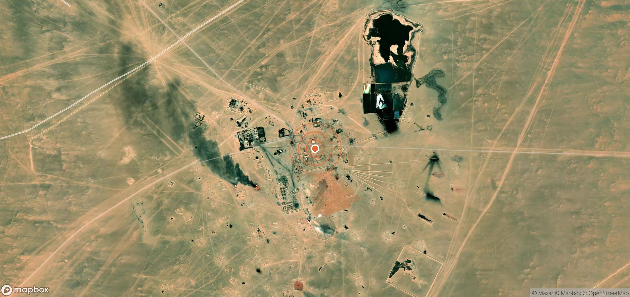 Mapa satelital de plumas de metano en Libia