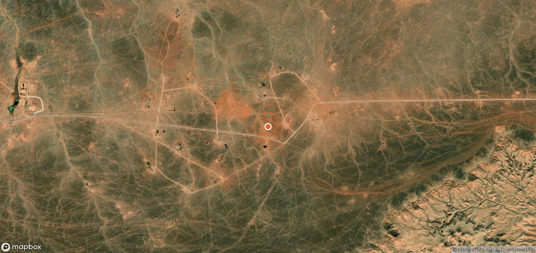 Satellite map of methane plume locations in Algeria