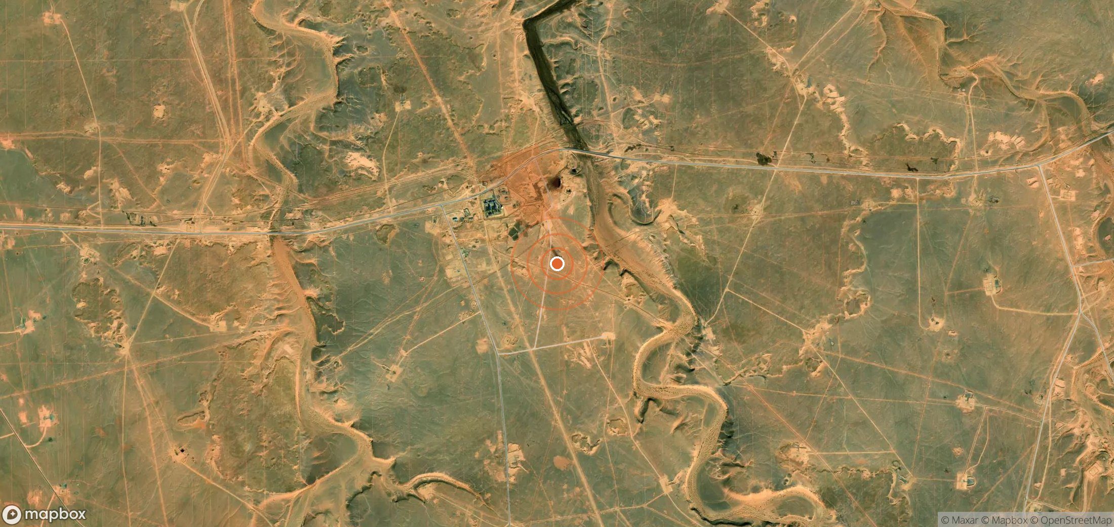 Mapa satelital de plumas de metano en Argelia