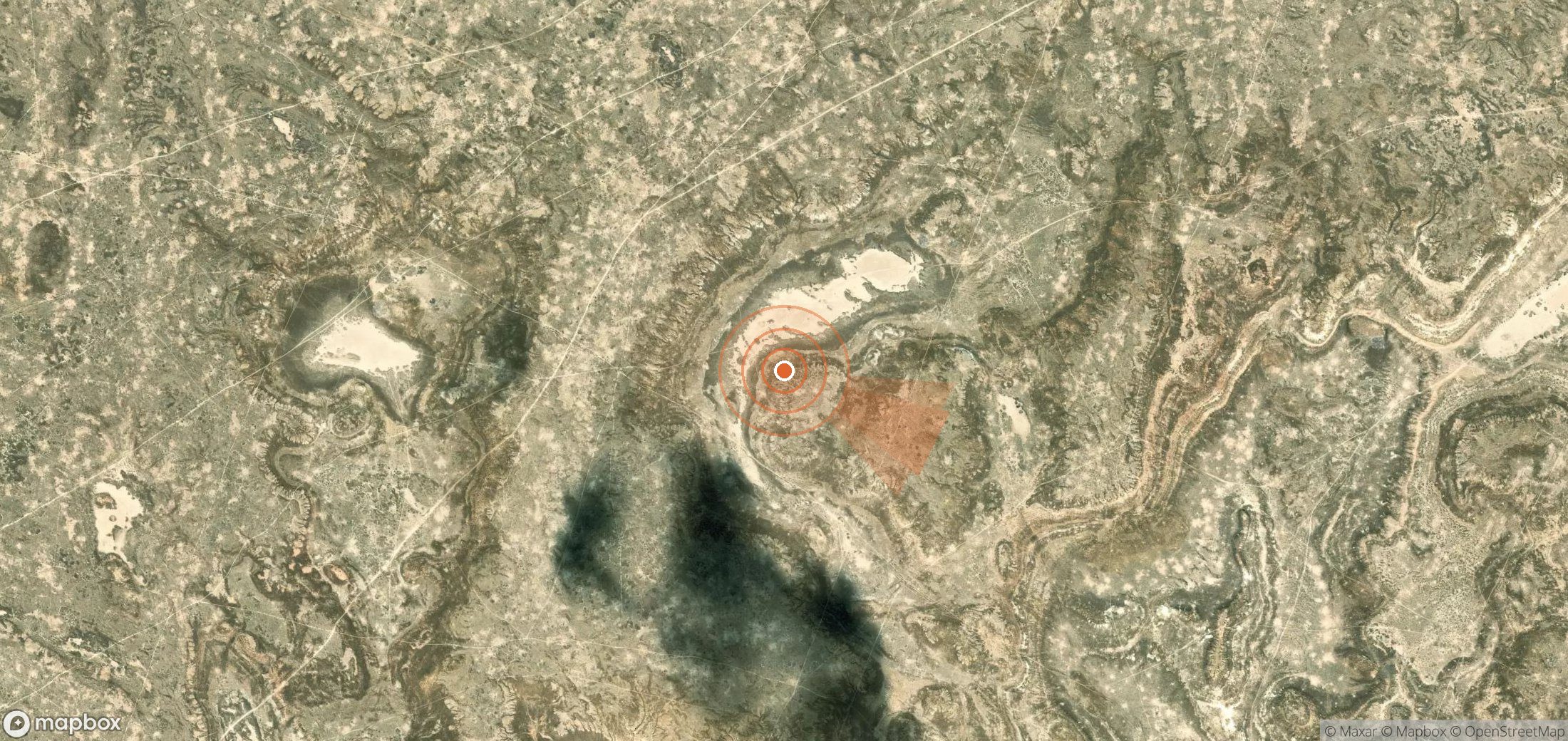 Satellite map of methane plume locations in Kazakhstan