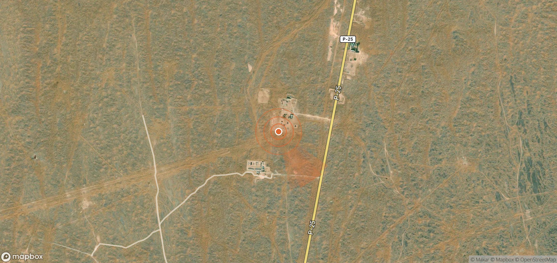Satellite map of methane plume locations in Turkmenistan