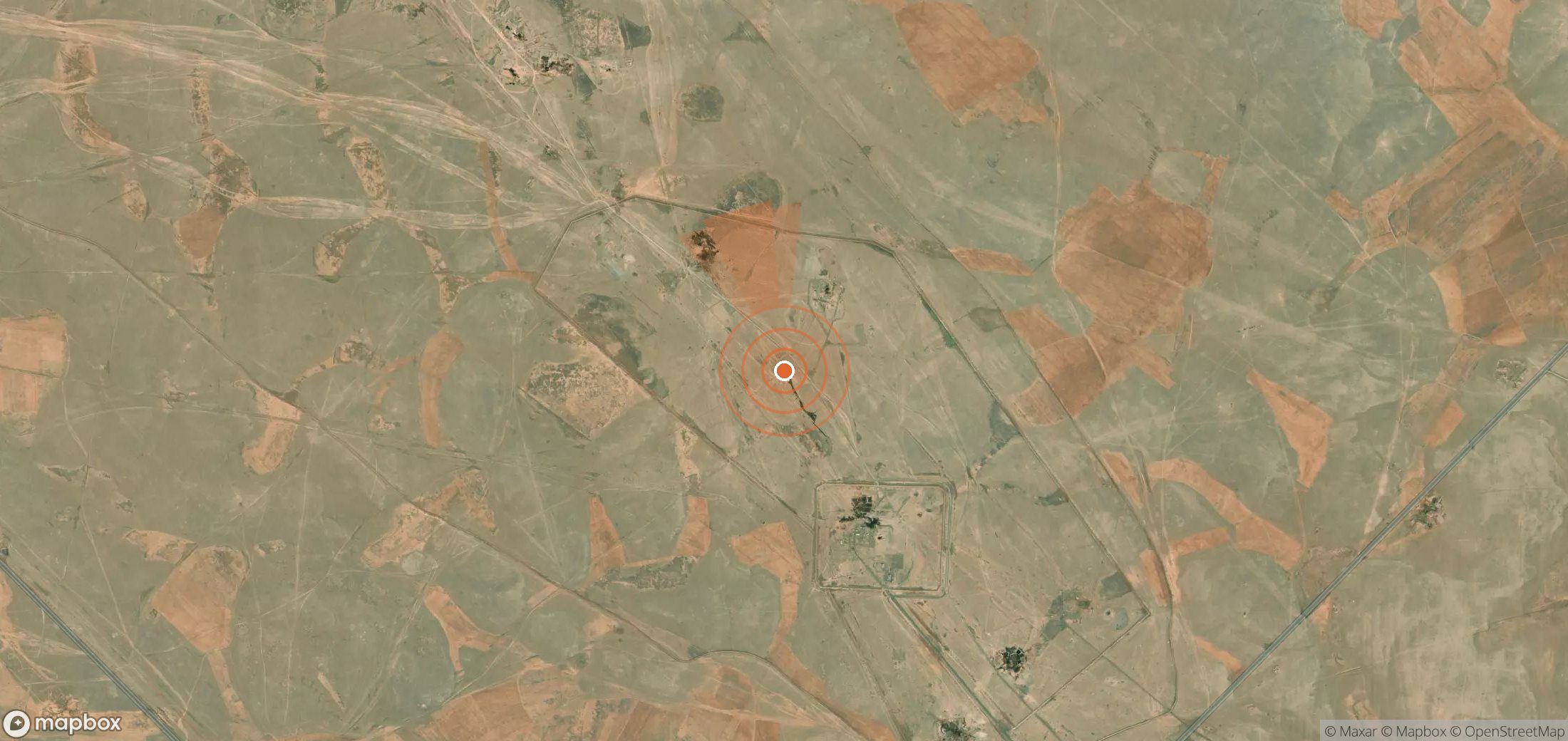 Mapa satelital de plumas de metano en Siria