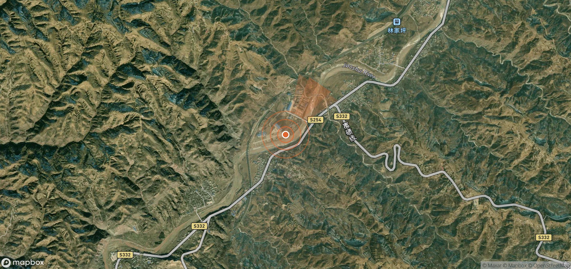 Satellite map of methane plume locations in China