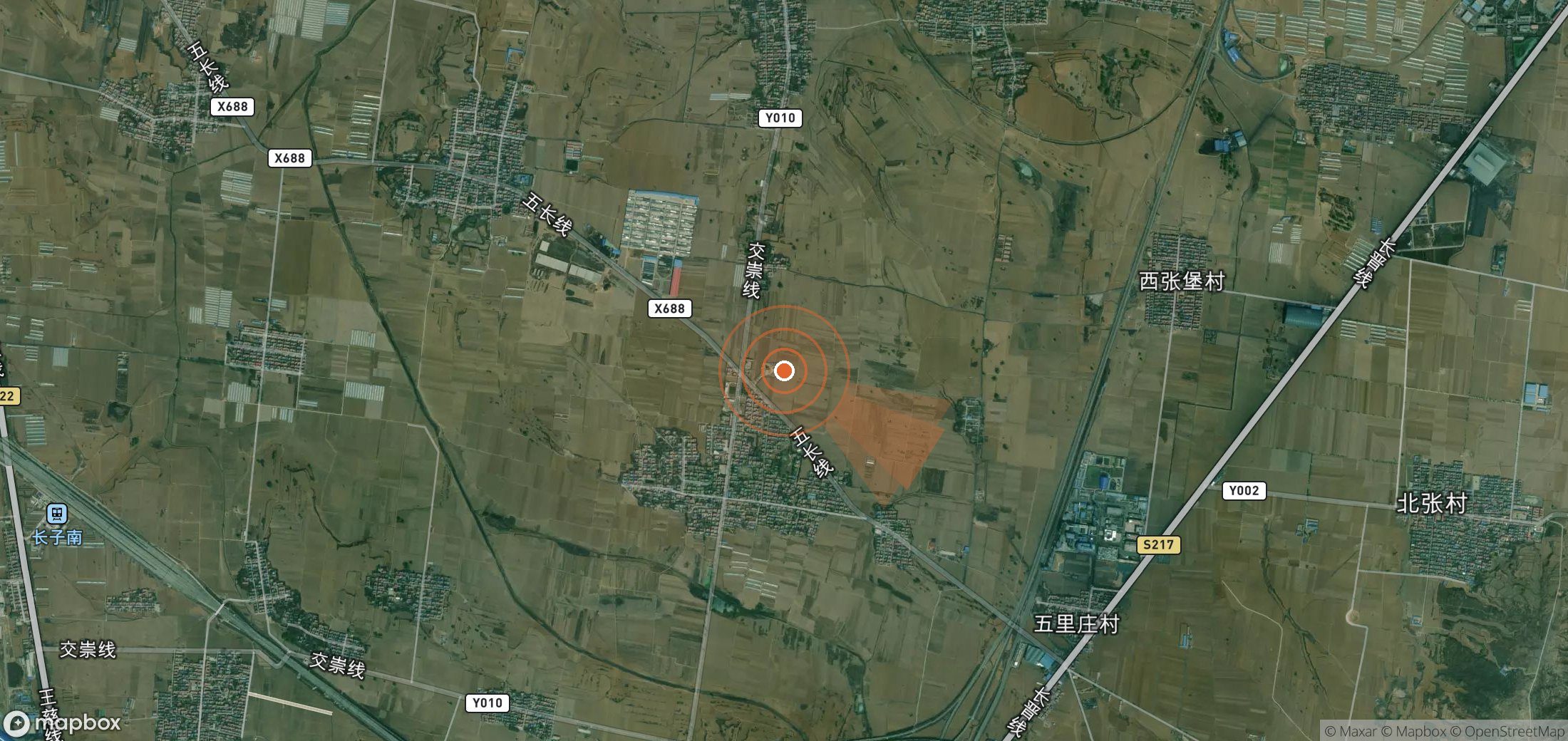 Satellite map of methane plume locations in China