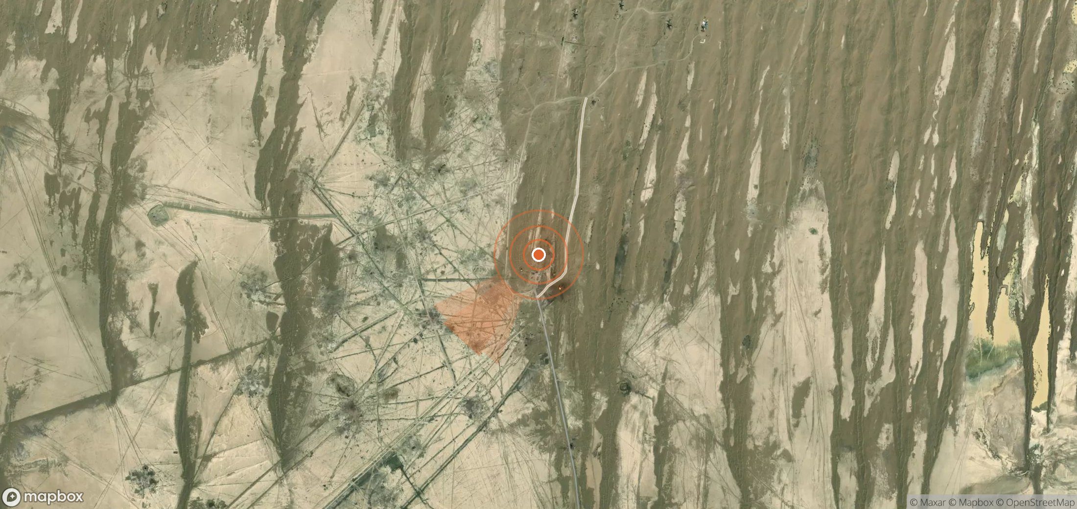 Mapa satelital de plumas de metano en Turkmenistán